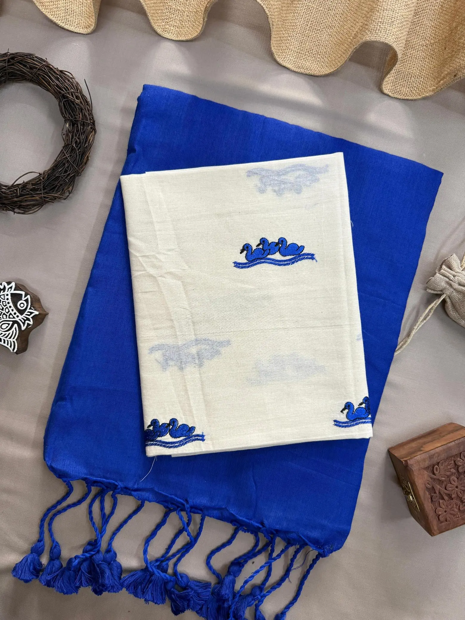 Sccf Boom V Khadi Cotton Fancy Saree Collection - Image 6