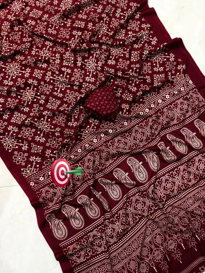 Scvf Bandhej Crepe Silk Bandhani Printed Fancy Saree Collection