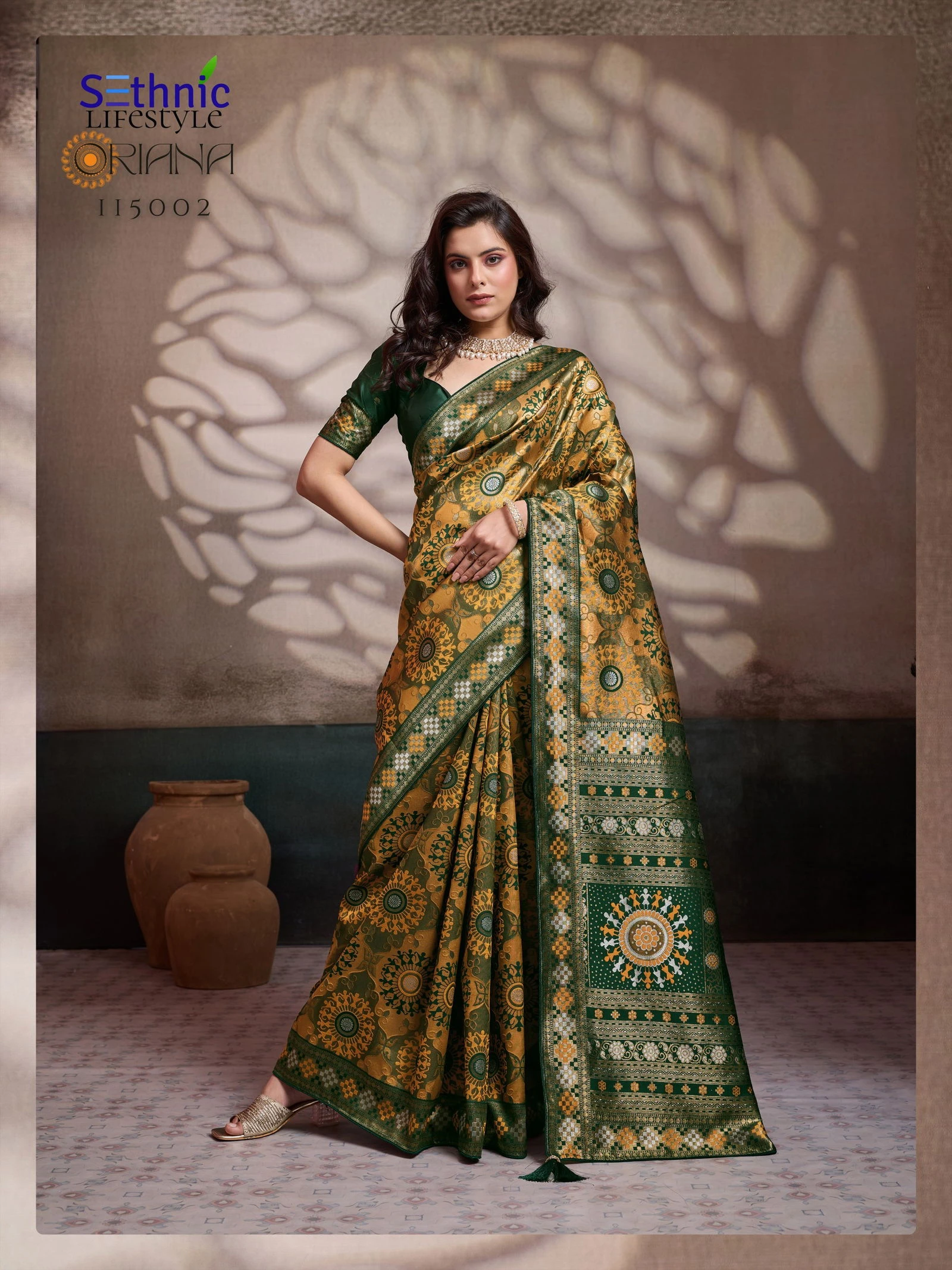 Sethnic Oriana Silk Meenakari Work Traditional Wear Saree Collection - Image 14