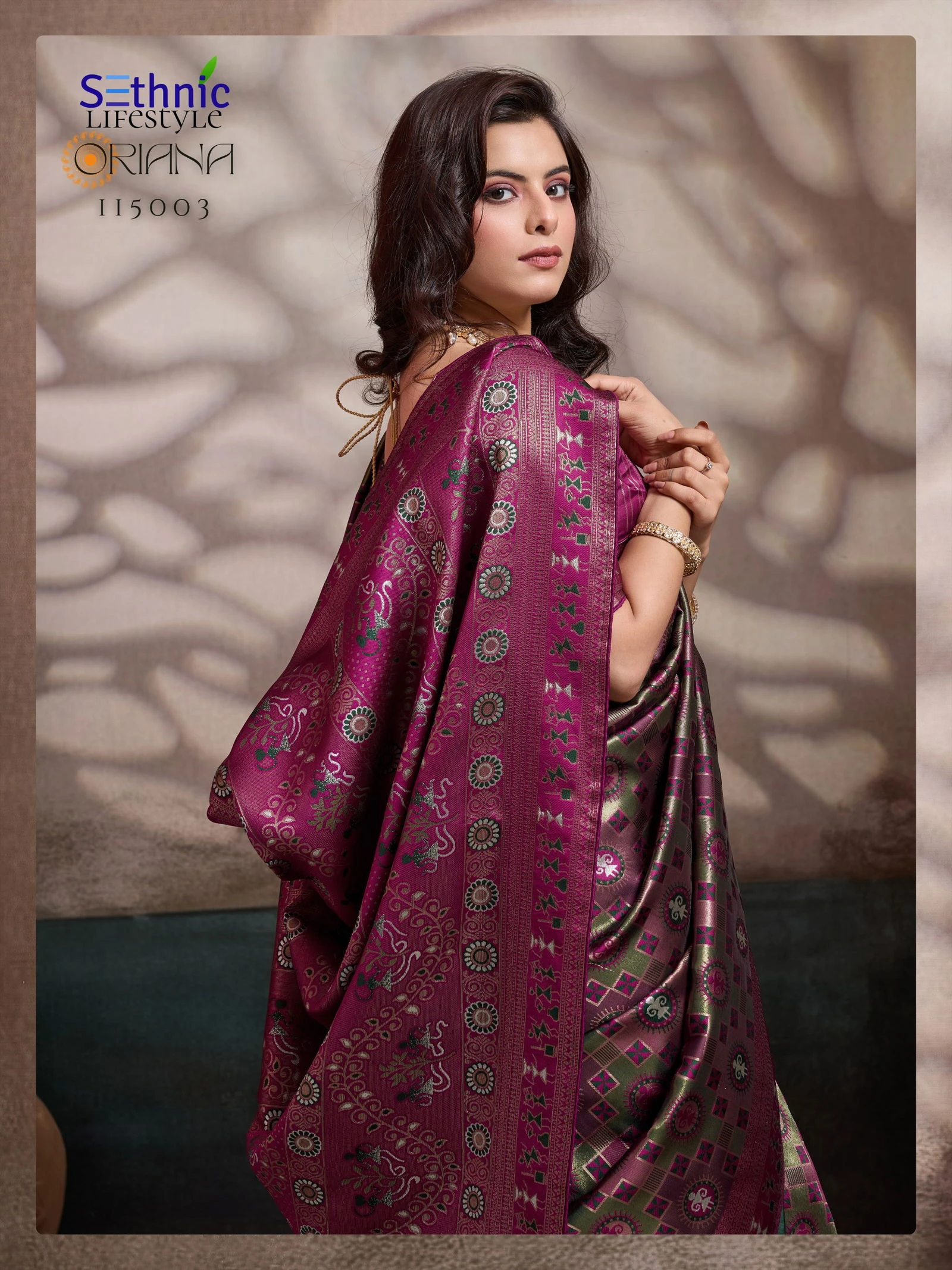 Sethnic Oriana Silk Meenakari Work Traditional Wear Saree Collection - Image 15