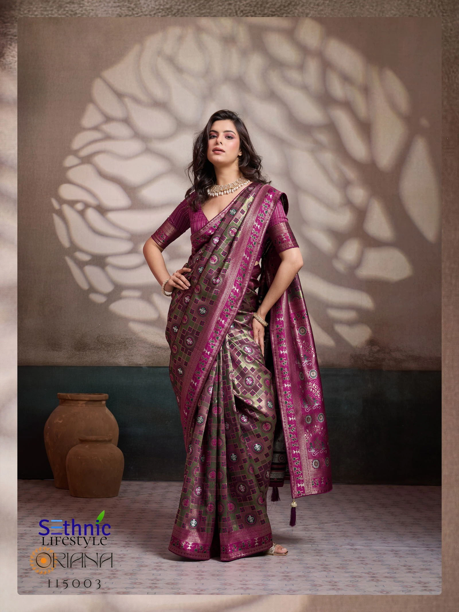 Sethnic Oriana Silk Meenakari Work Traditional Wear Saree Collection - Image 17