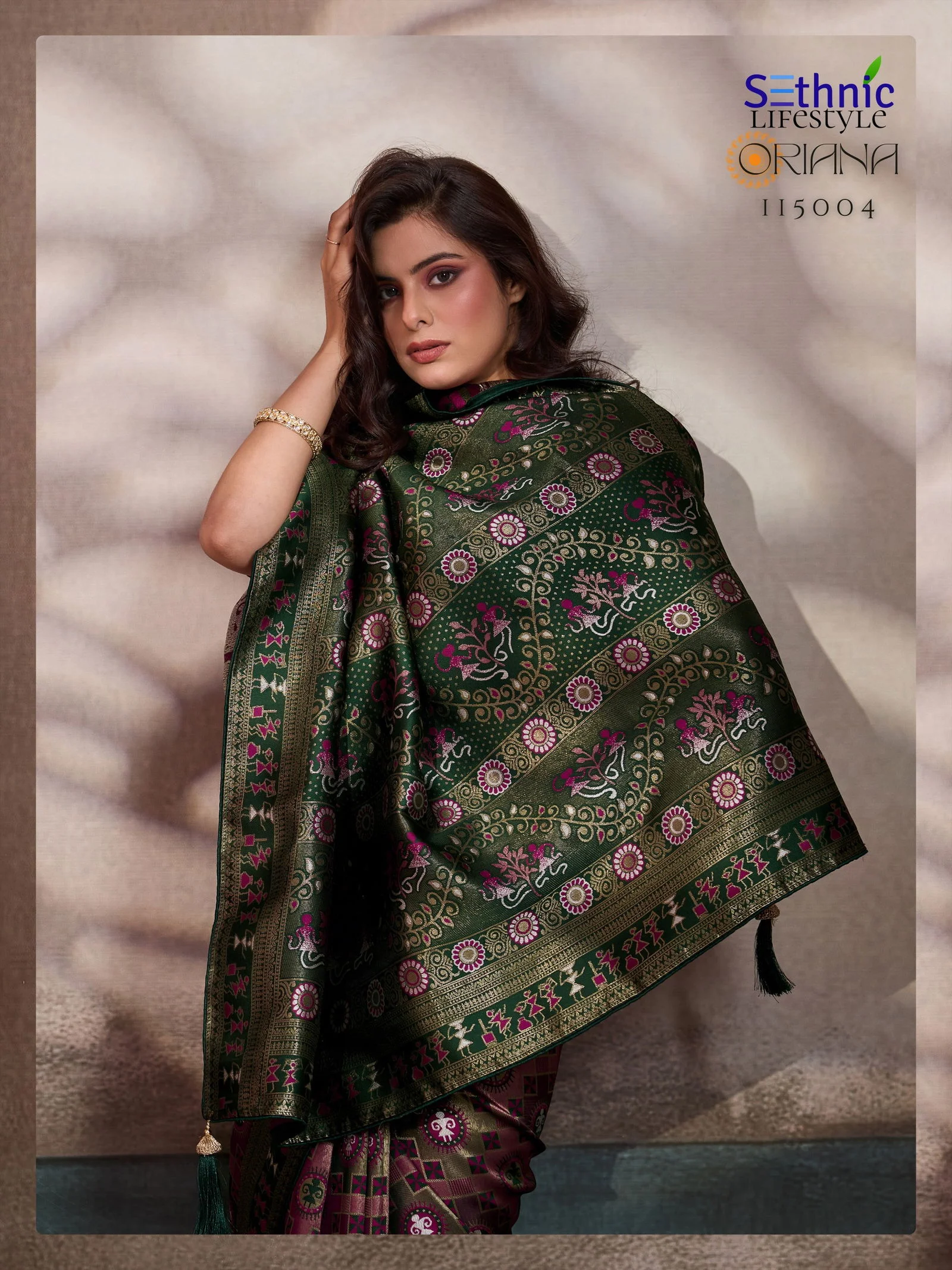 Sethnic Oriana Silk Meenakari Work Traditional Wear Saree Collection - Image 2