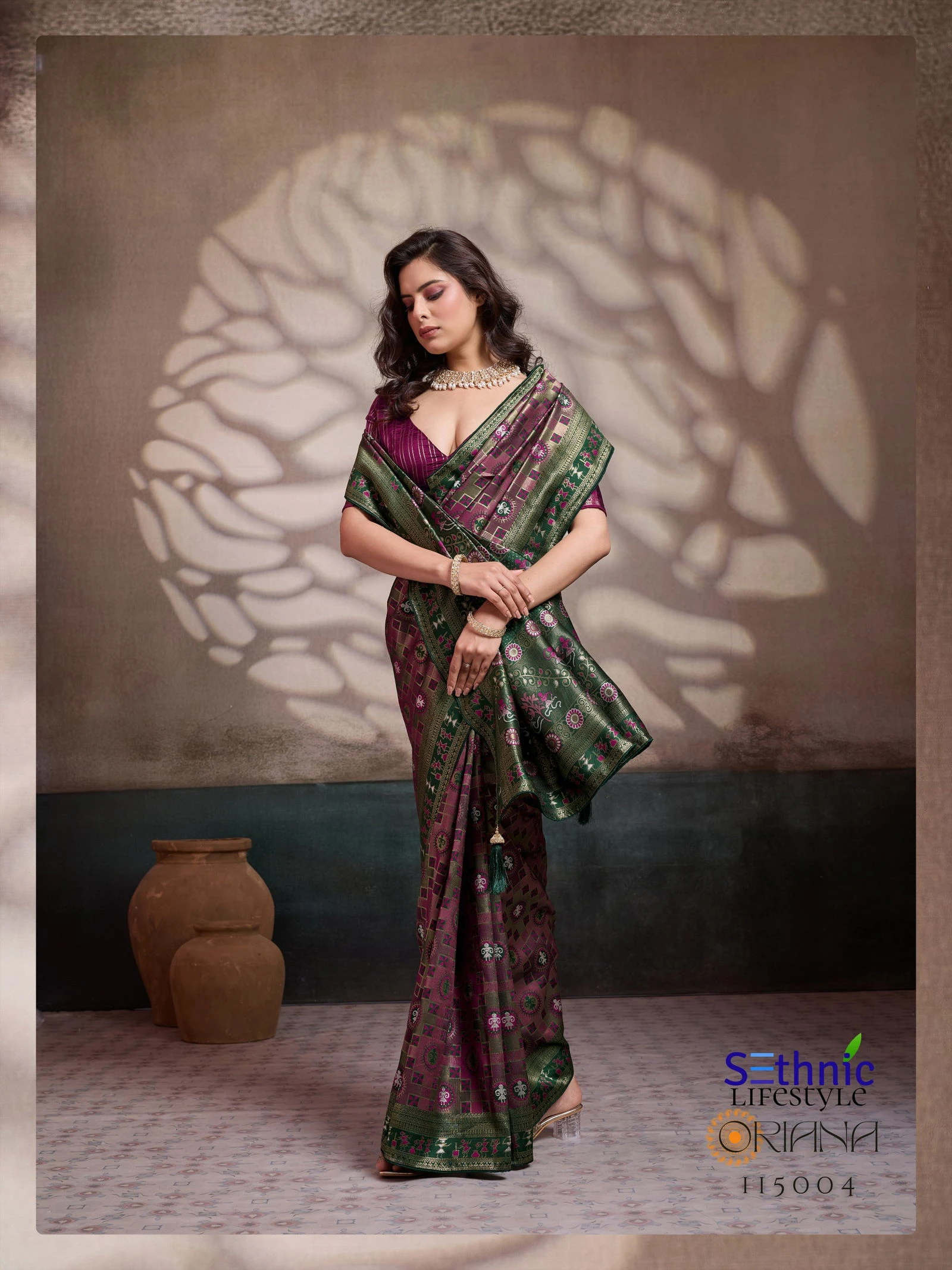 Sethnic Oriana Silk Meenakari Work Traditional Wear Saree Collection - Image 20