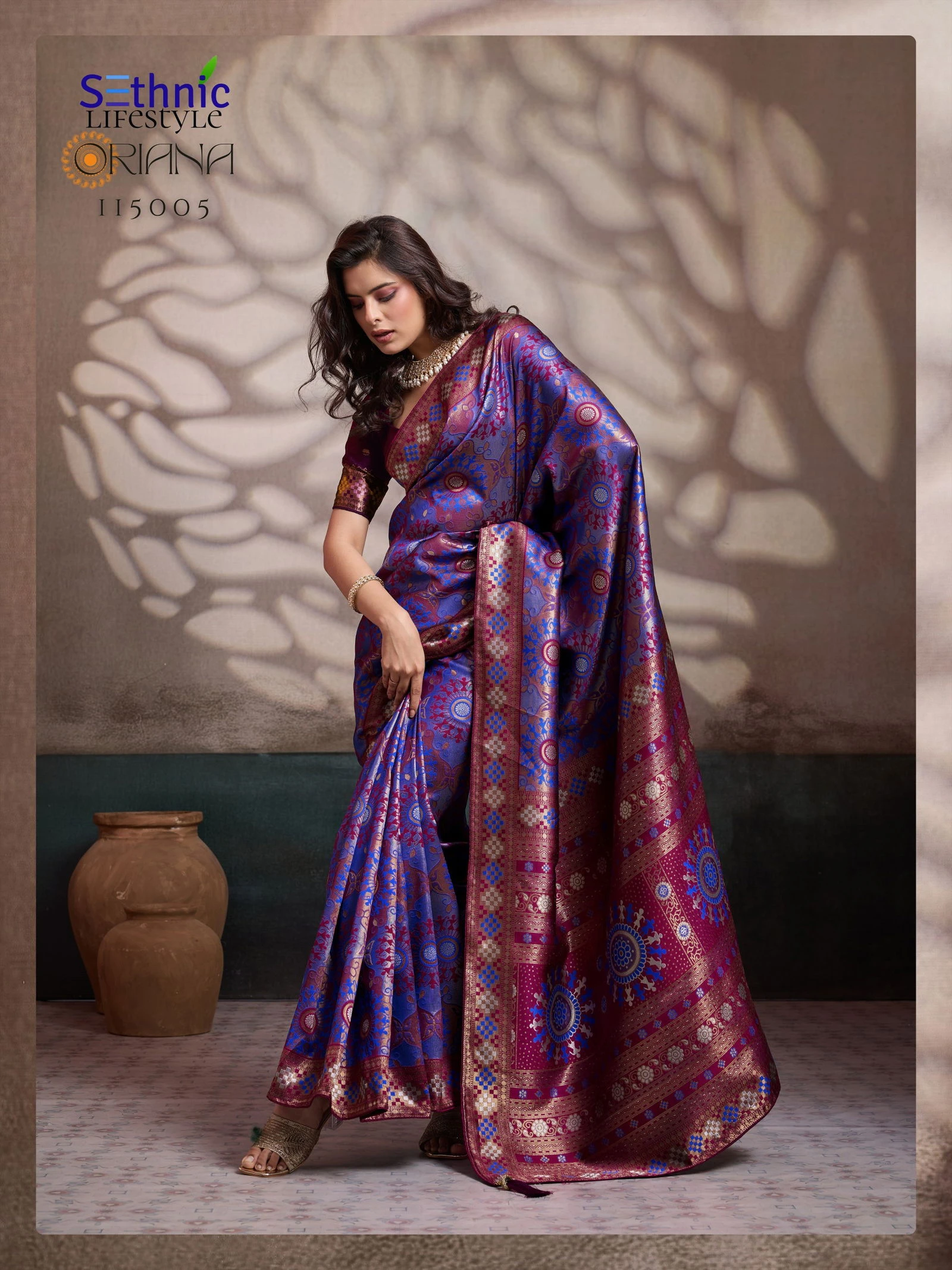 Sethnic Oriana Silk Meenakari Work Traditional Wear Saree Collection - Image 21