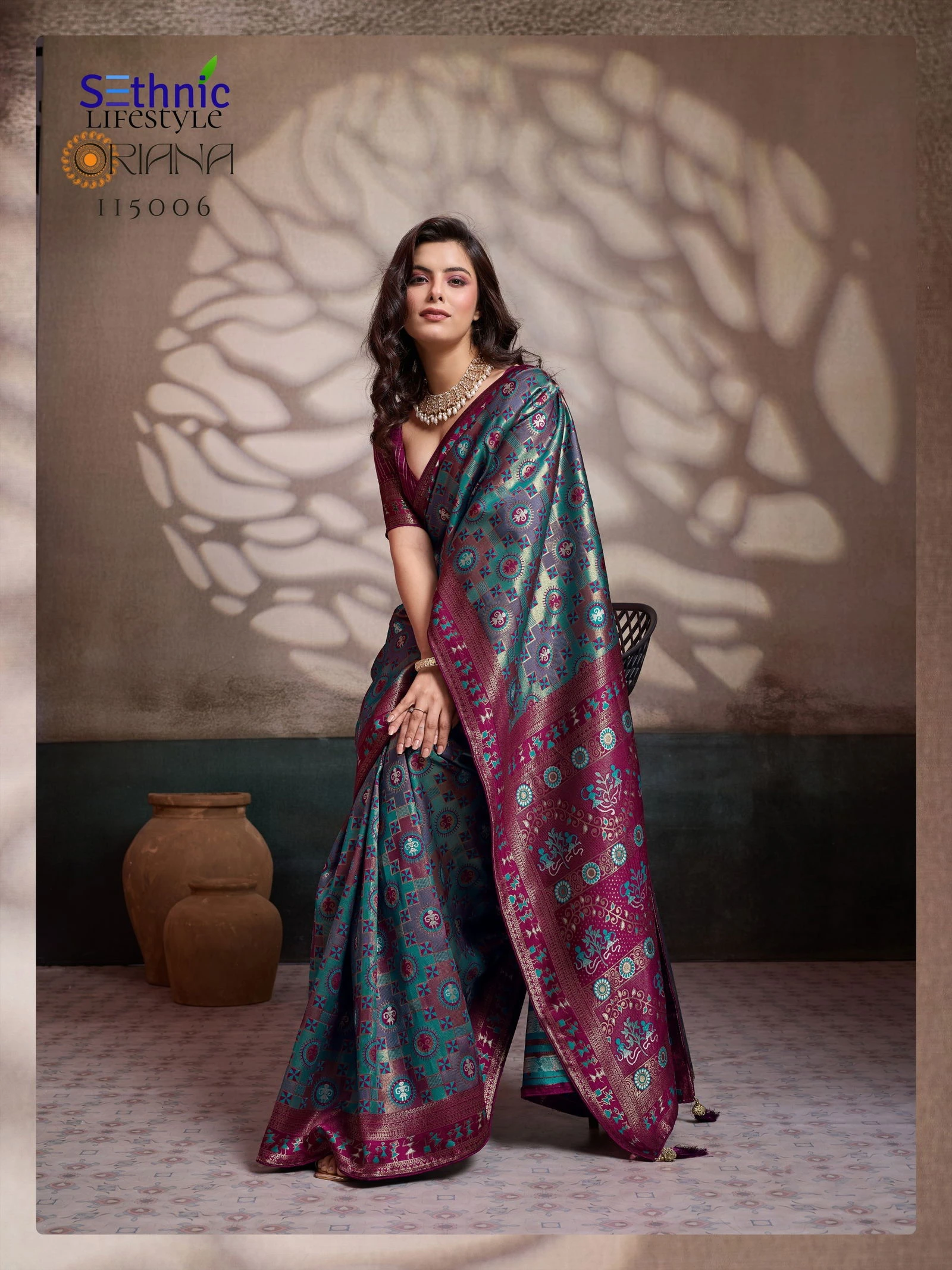 Sethnic Oriana Silk Meenakari Work Traditional Wear Saree Collection - Image 24