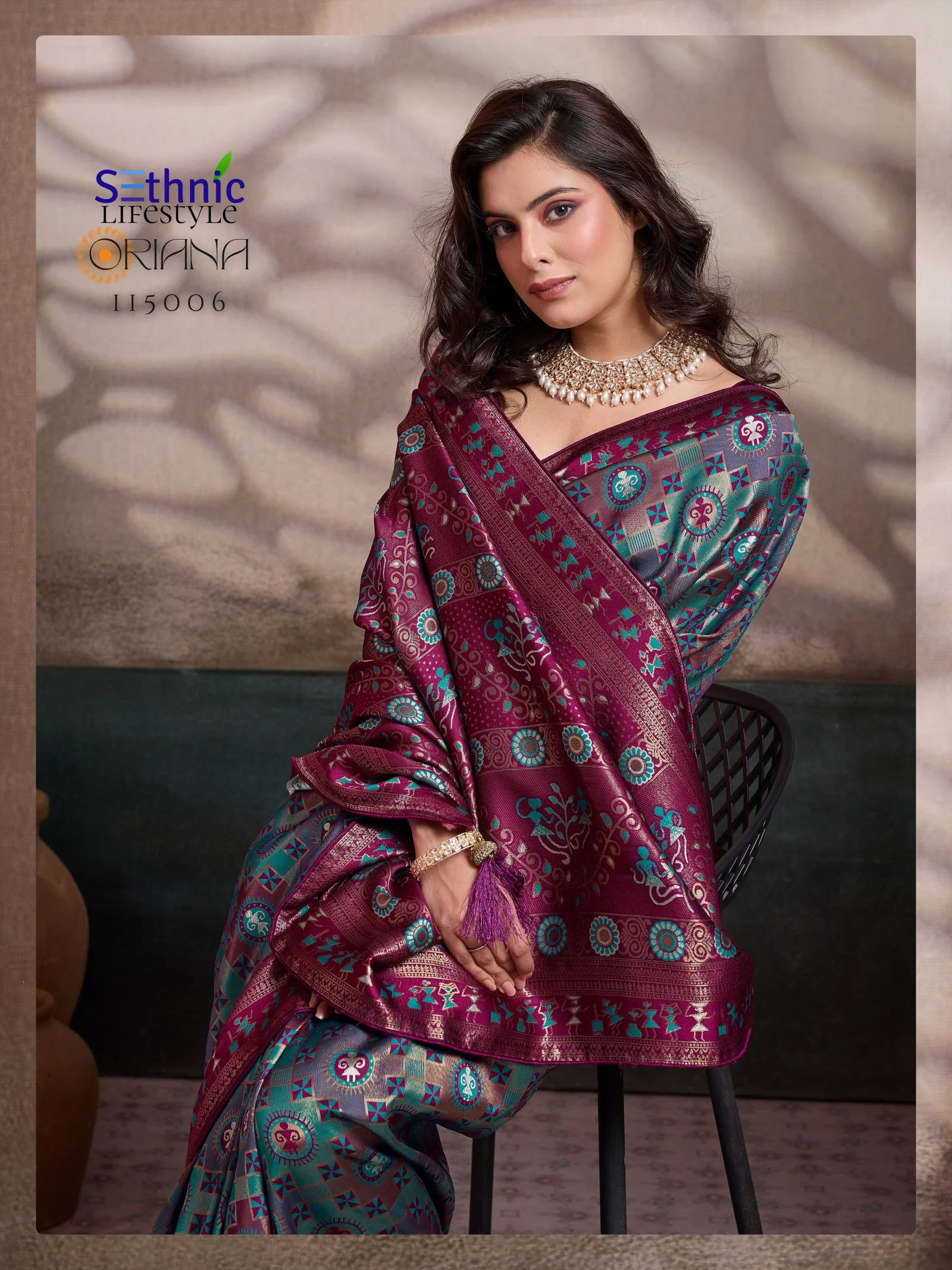 Sethnic Oriana Silk Meenakari Work Traditional Wear Saree Collection - Image 4