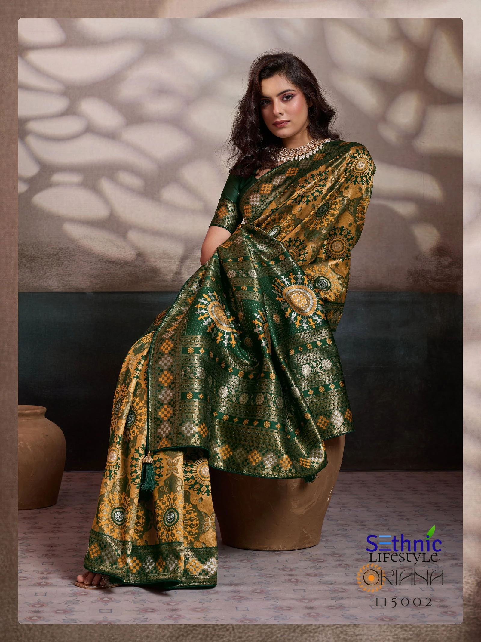 Sethnic Oriana Silk Meenakari Work Traditional Wear Saree Collection - Image 9