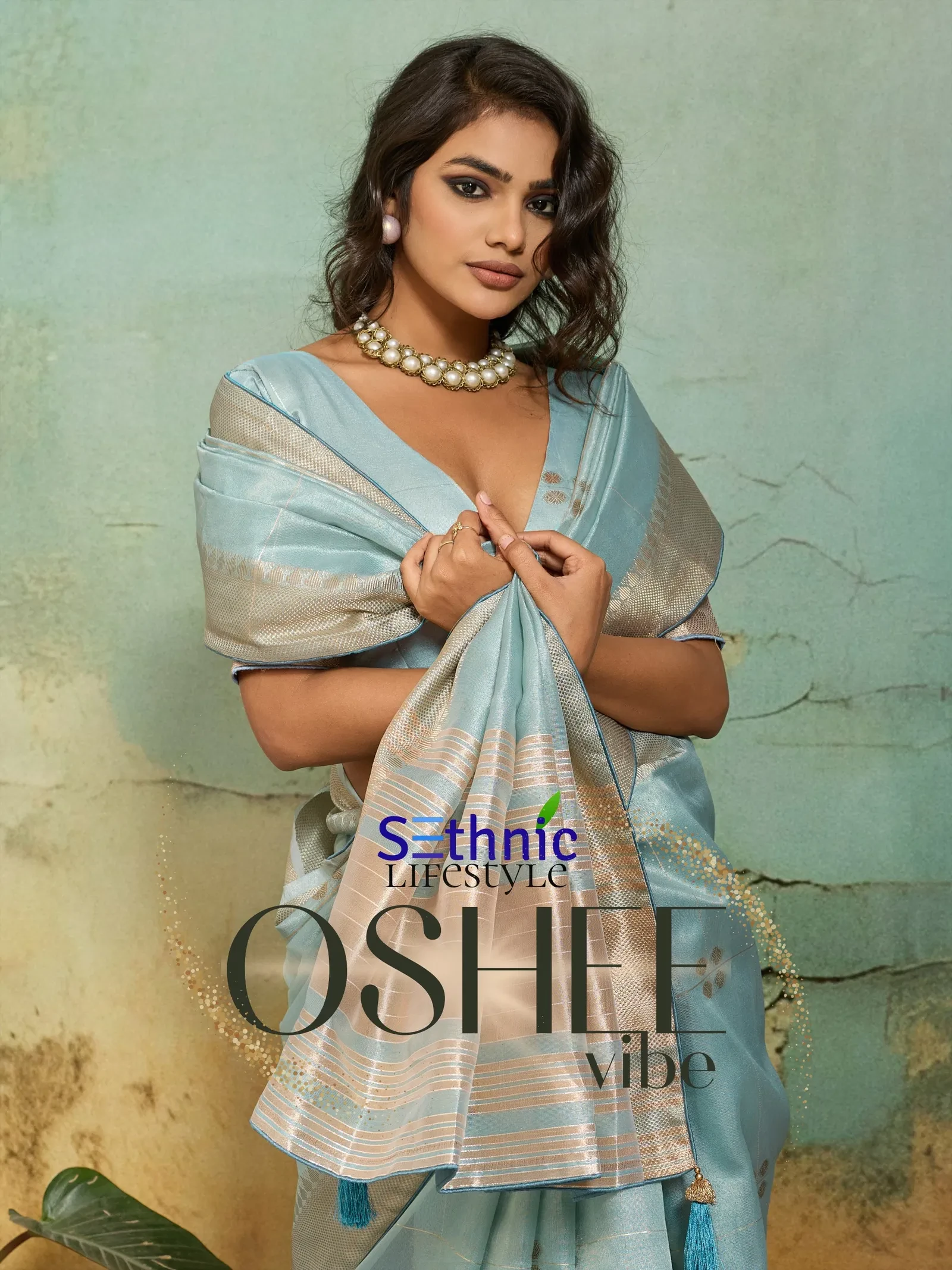 Sethnic Oshee Vibe Tissue Linen Zari Woven Festival Wear Saree Collection