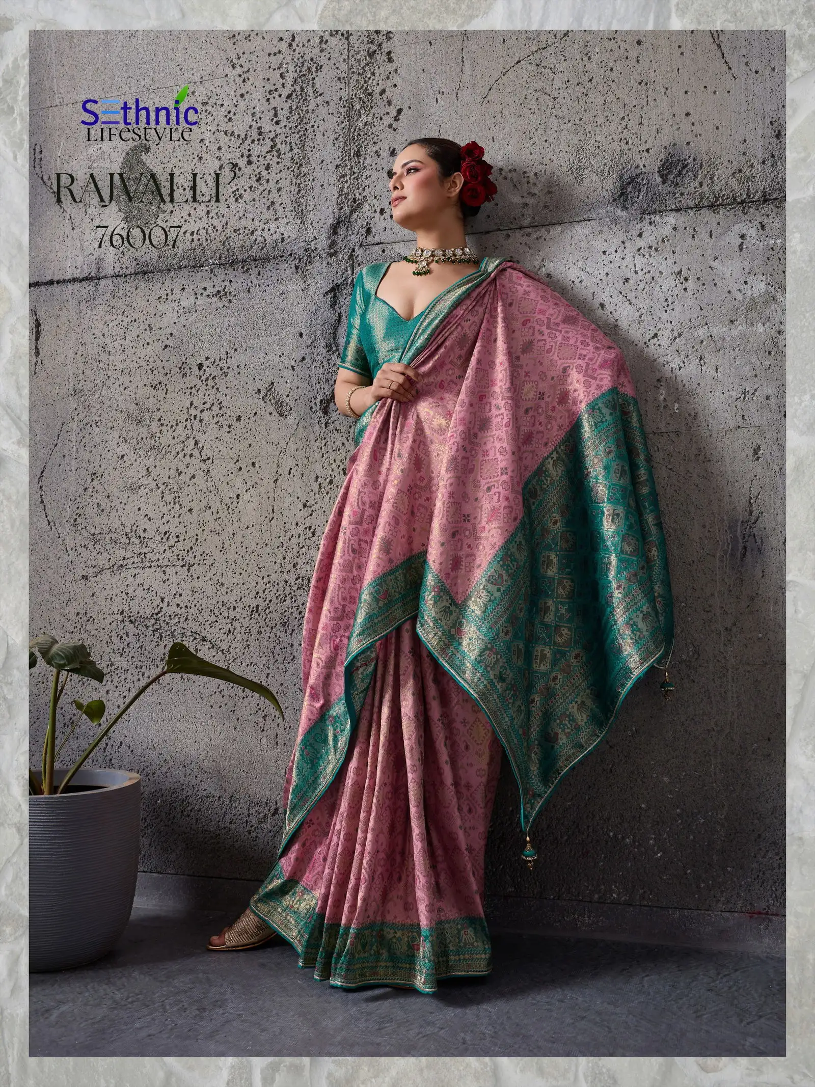 Sethnic Rajvalli 3 Pure Kanjivaram Silk Traditional Wear Saree - Image 10