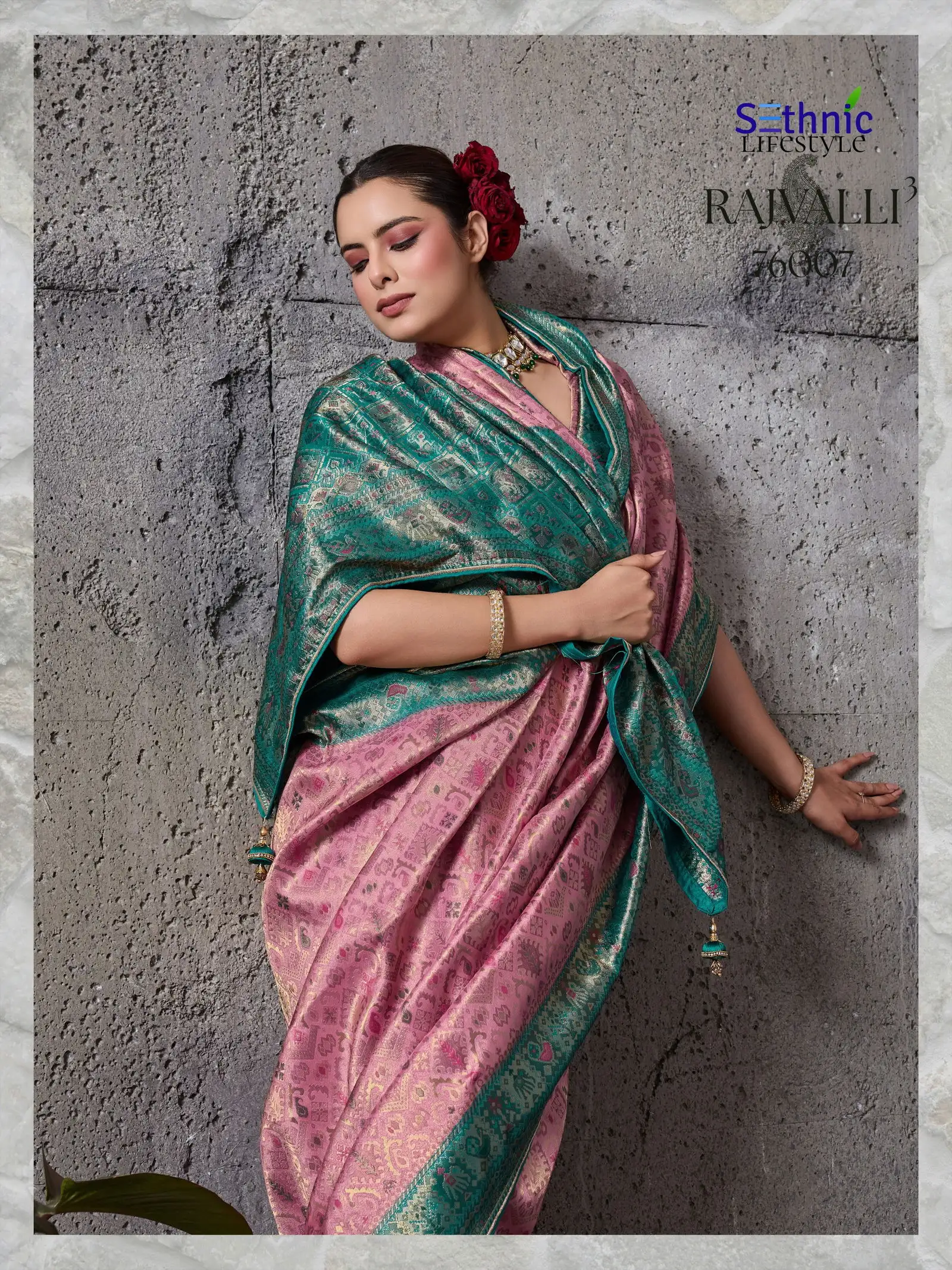 Sethnic Rajvalli 3 Pure Kanjivaram Silk Traditional Wear Saree - Image 11