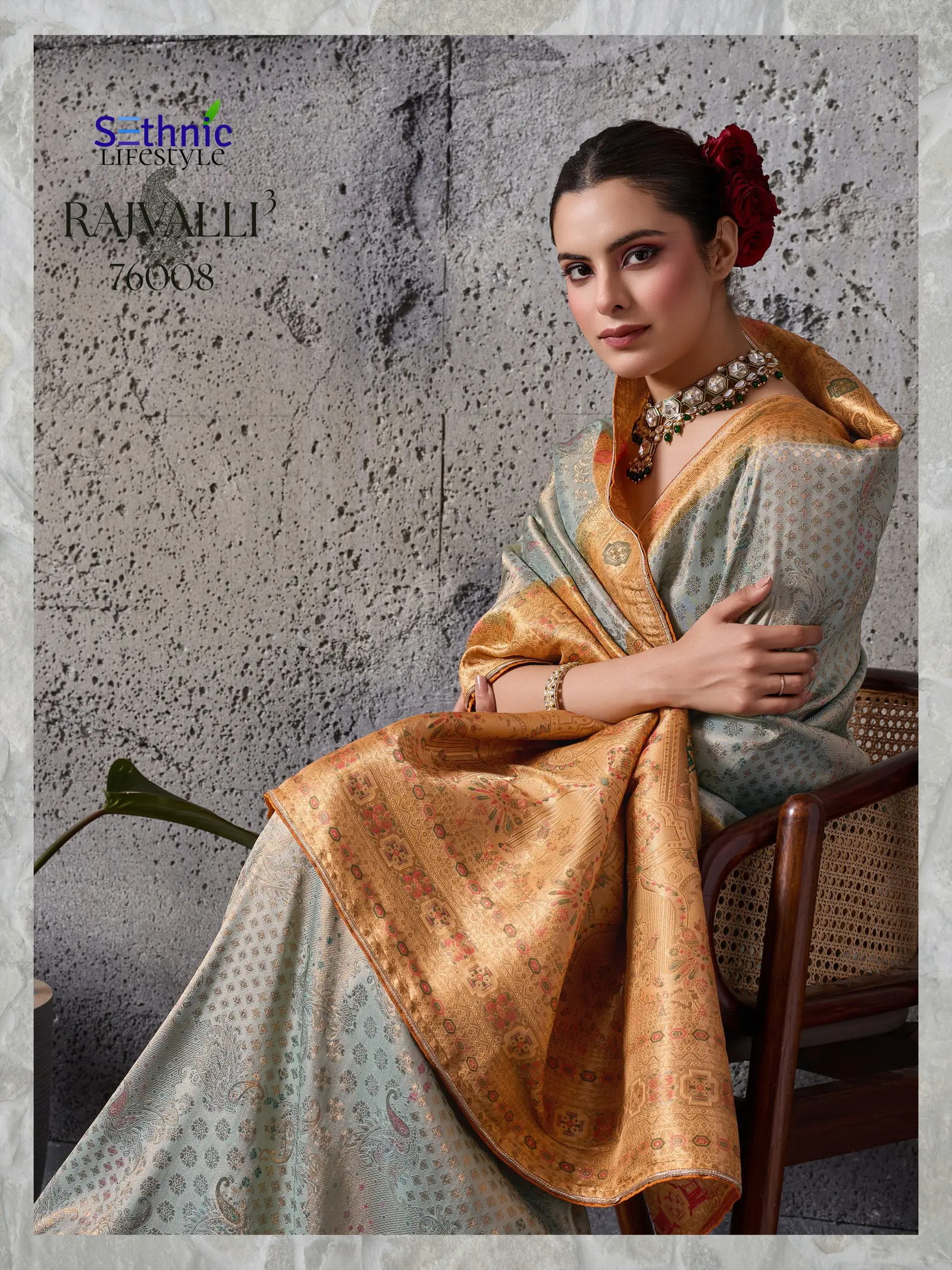 Sethnic Rajvalli 3 Pure Kanjivaram Silk Traditional Wear Saree - Image 12