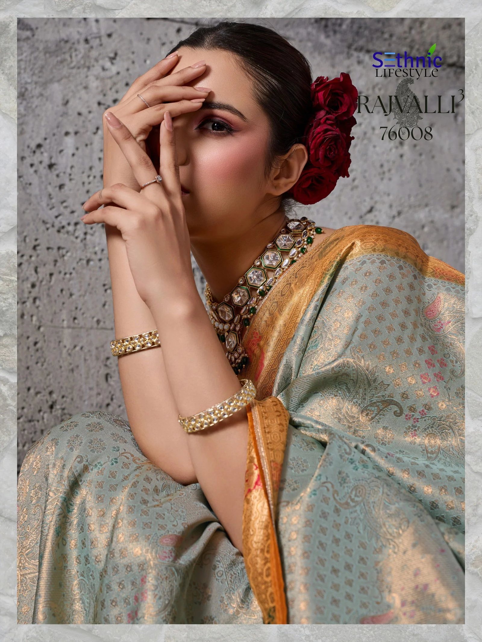 Sethnic Rajvalli 3 Pure Kanjivaram Silk Traditional Wear Saree - Image 13