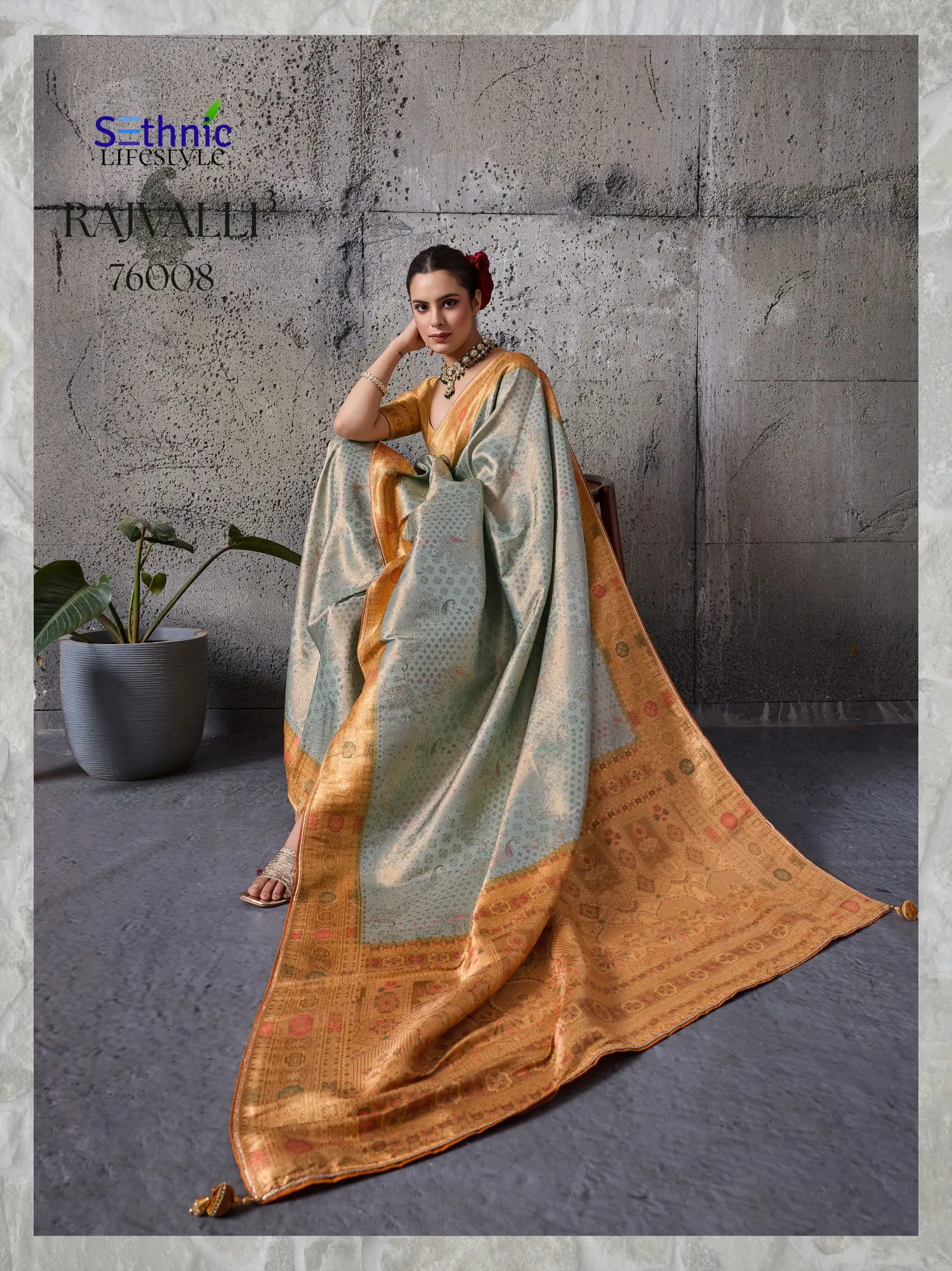 Sethnic Rajvalli 3 Pure Kanjivaram Silk Traditional Wear Saree - Image 4