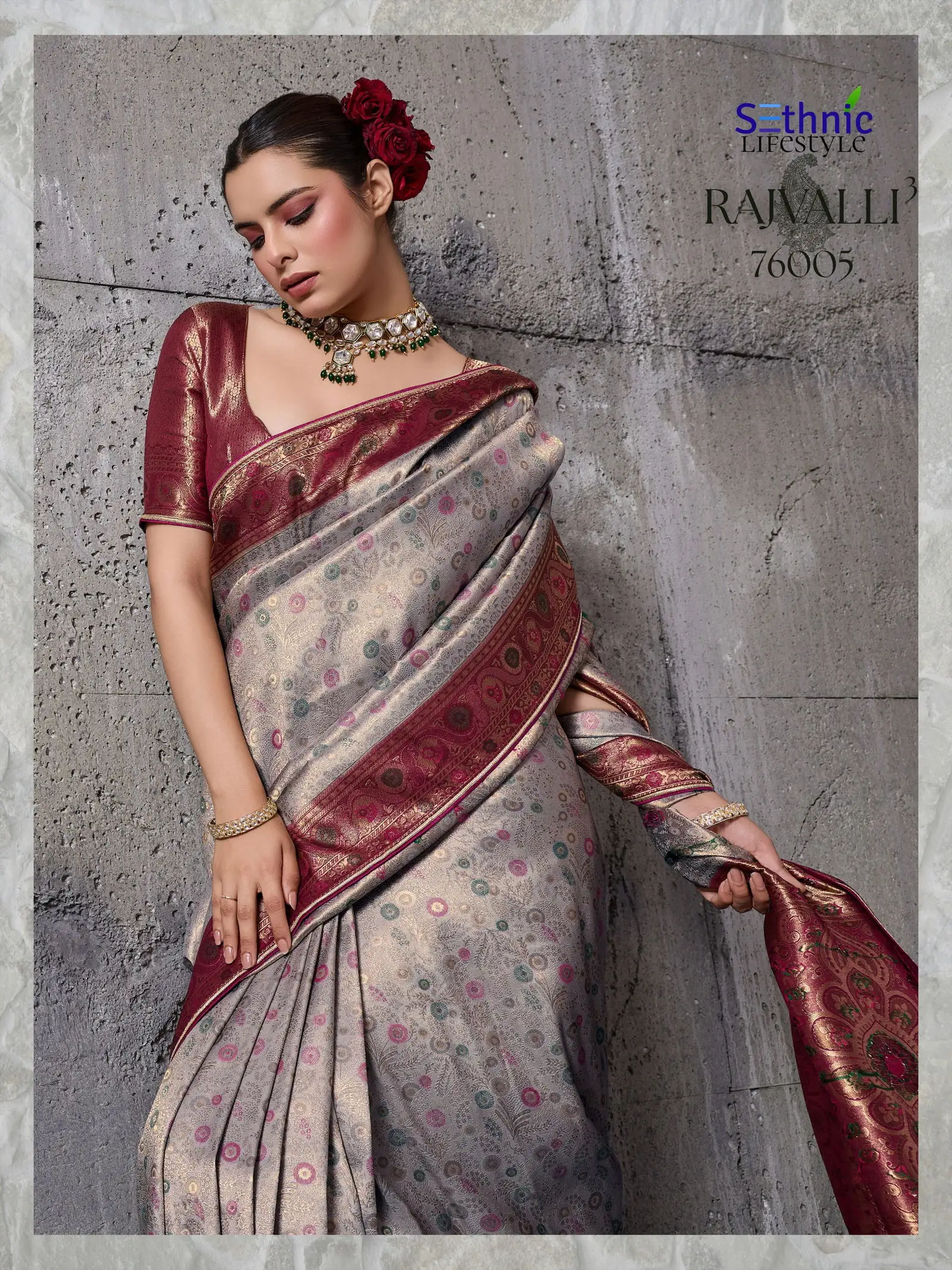 Sethnic Rajvalli 3 Pure Kanjivaram Silk Traditional Wear Saree - Image 7