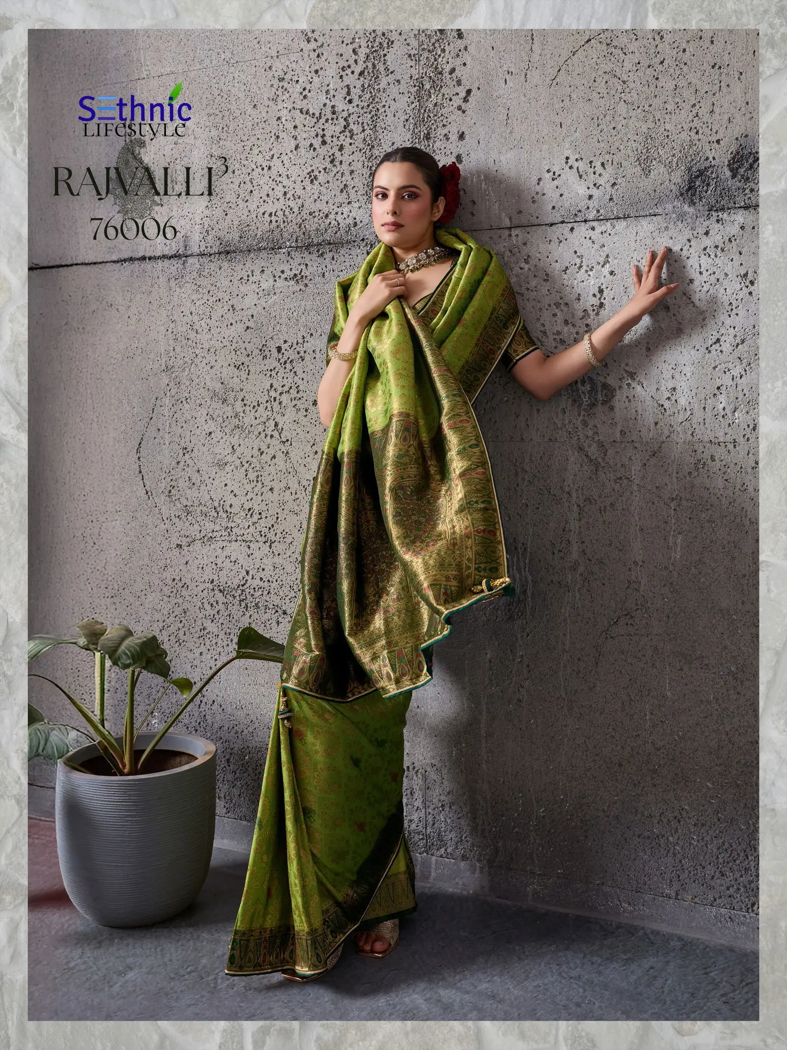Sethnic Rajvalli 3 Pure Kanjivaram Silk Traditional Wear Saree - Image 8