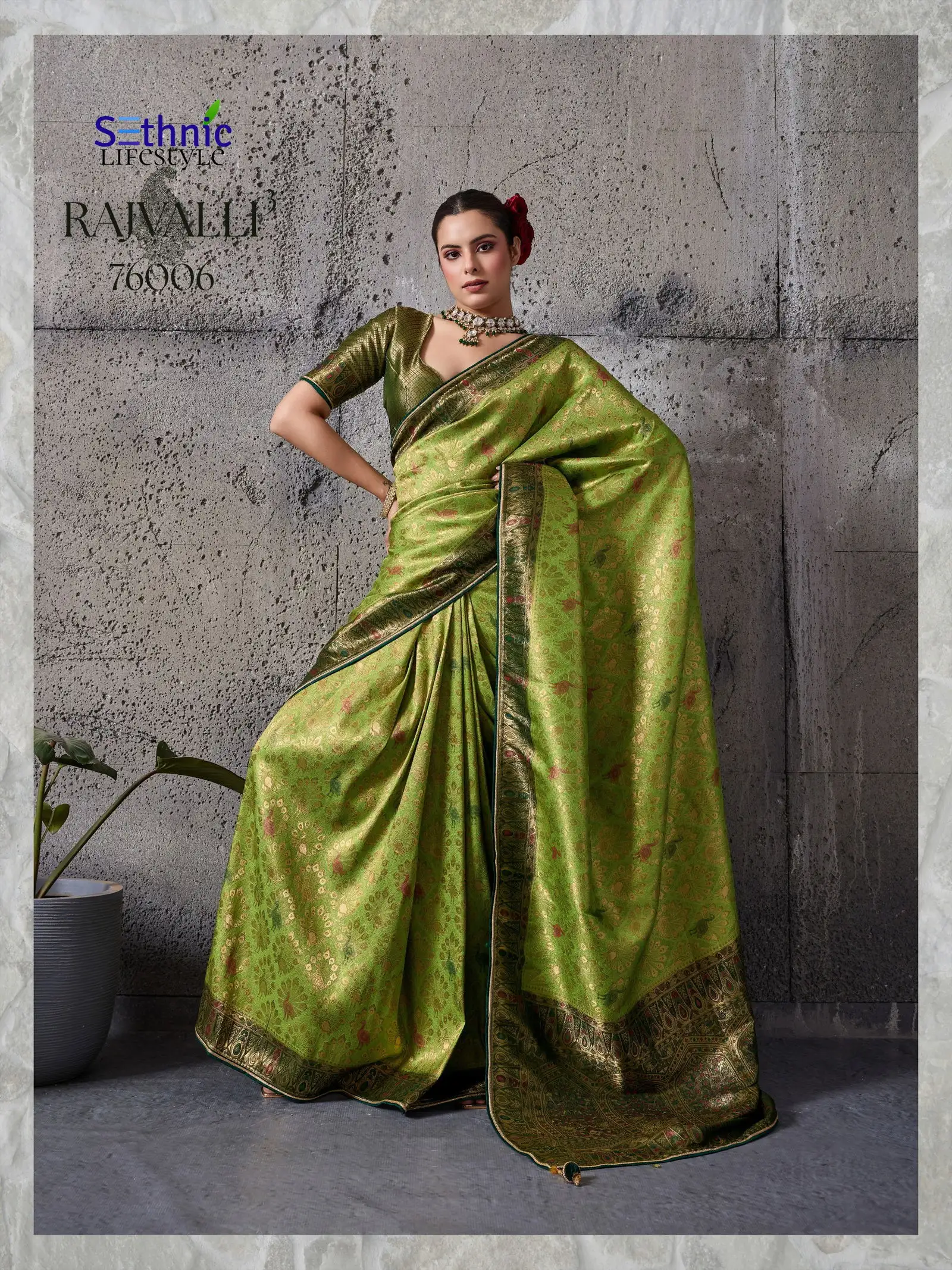 Sethnic Rajvalli 3 Pure Kanjivaram Silk Traditional Wear Saree - Image 9