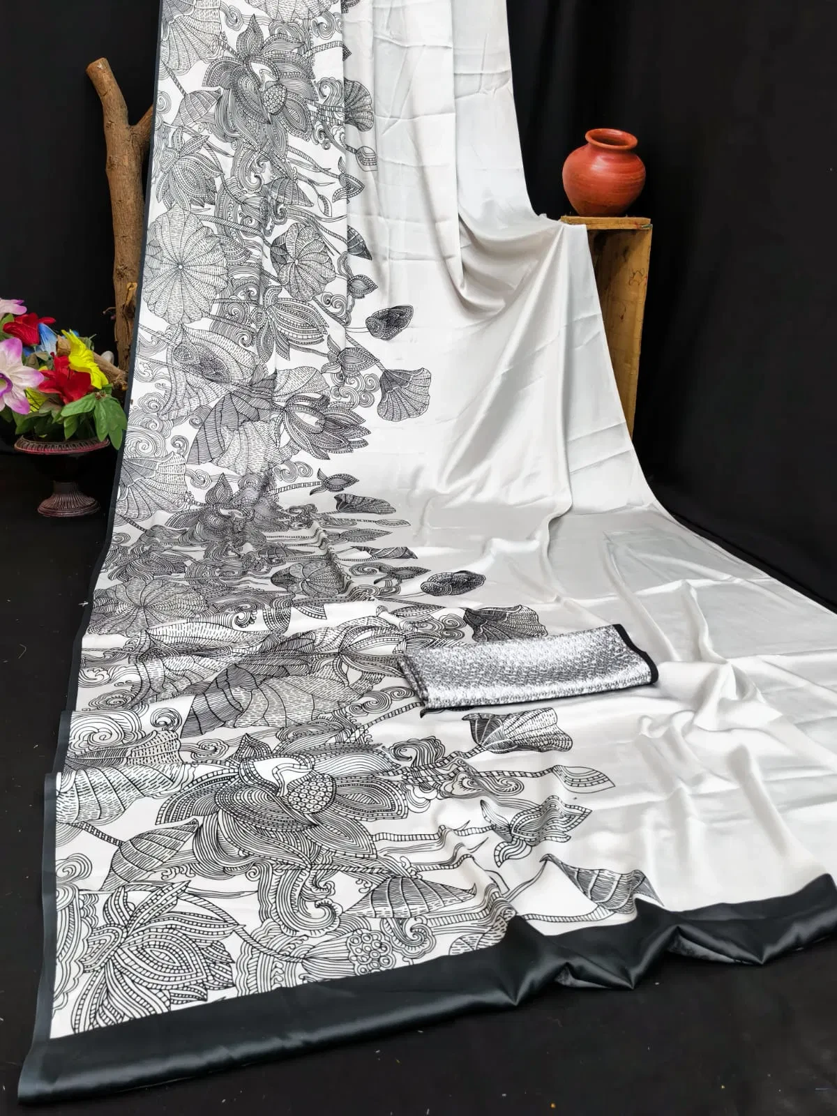 Sf Flora N Japan Satin Floral Printed Fancy Saree Collection - Image 6