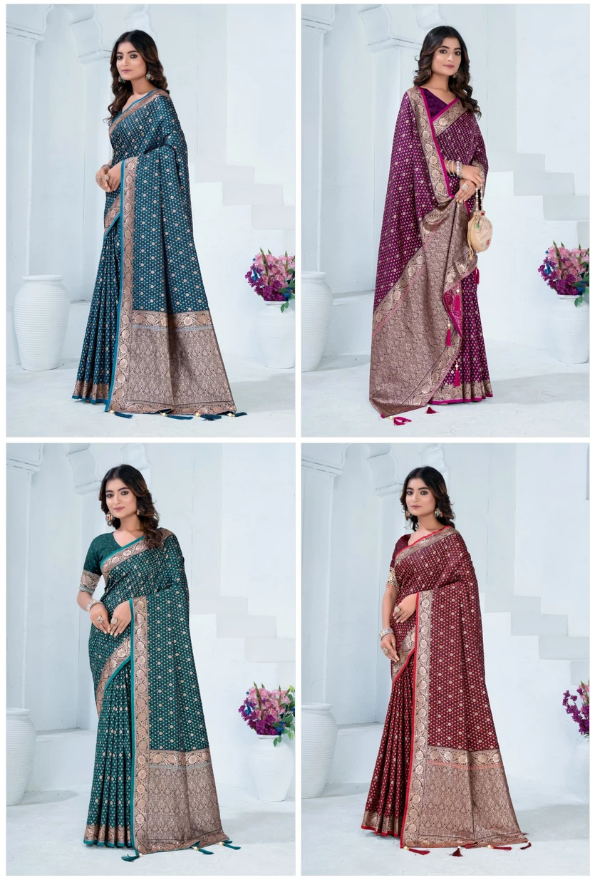 Sf Silk Vol 7 Satin Silk Festival Wear Saree Collection - Image 6