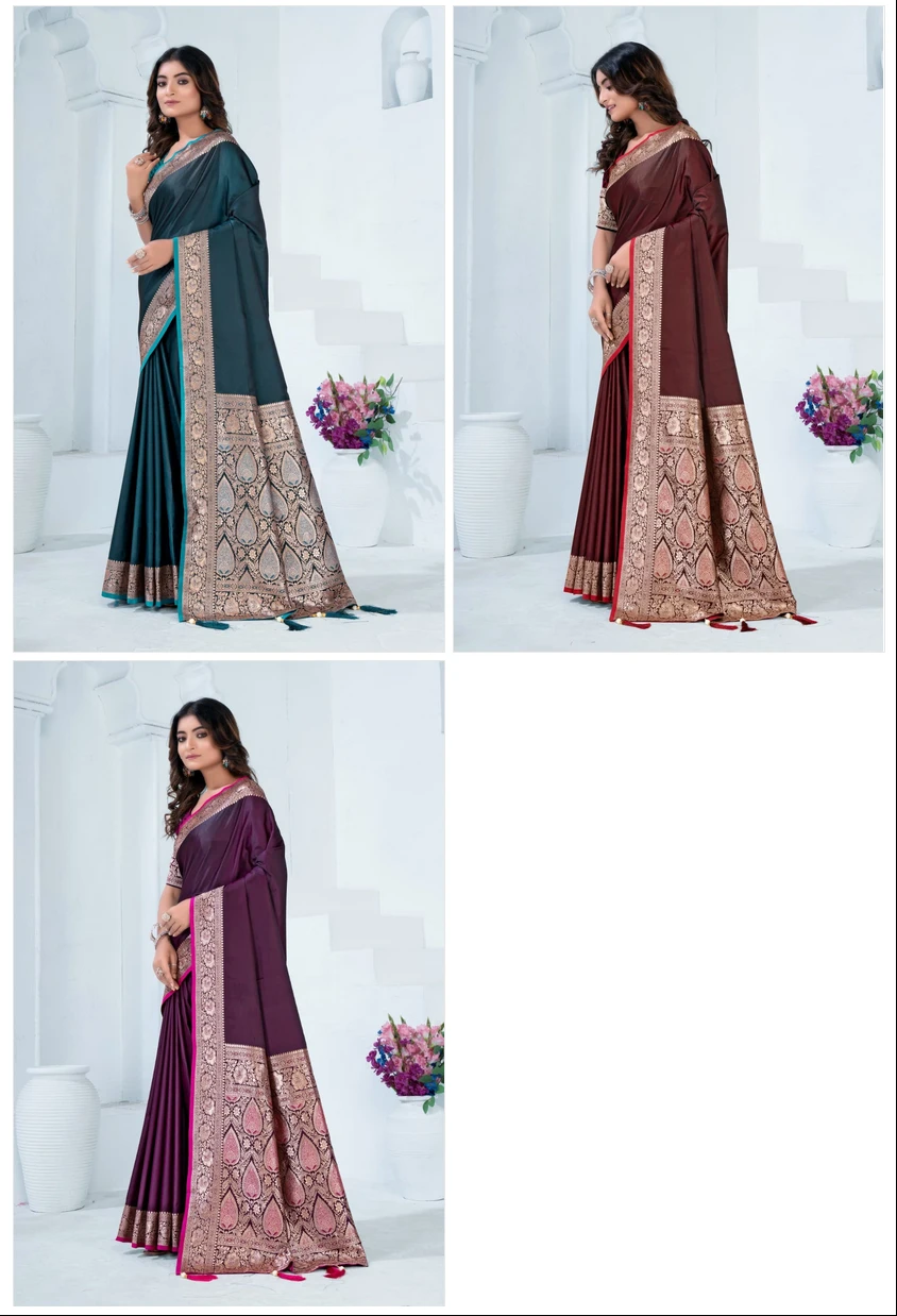 Sf Silk Vol 8 Satin Silk Traditional Wear Saree Collection - Image 3
