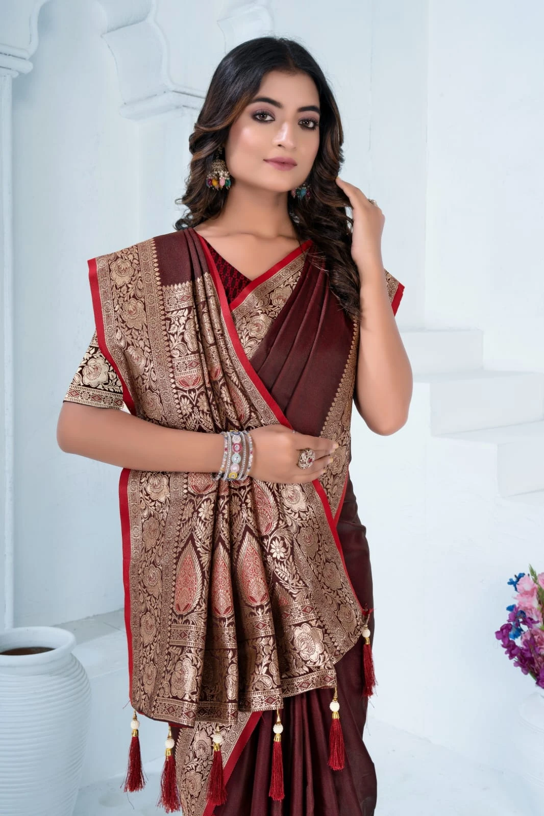 Sf Silk Vol 8 Satin Silk Traditional Wear Saree Collection - Image 4