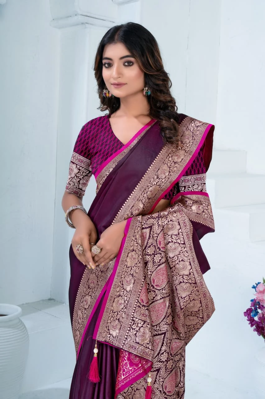 Sf Silk Vol 8 Satin Silk Traditional Wear Saree Collection - Image 6