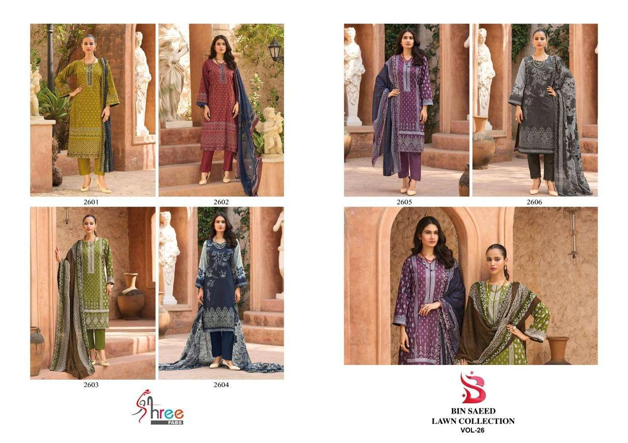 Shree Fab Bin Saeed Lawn Collection Vol 26 - Image 5