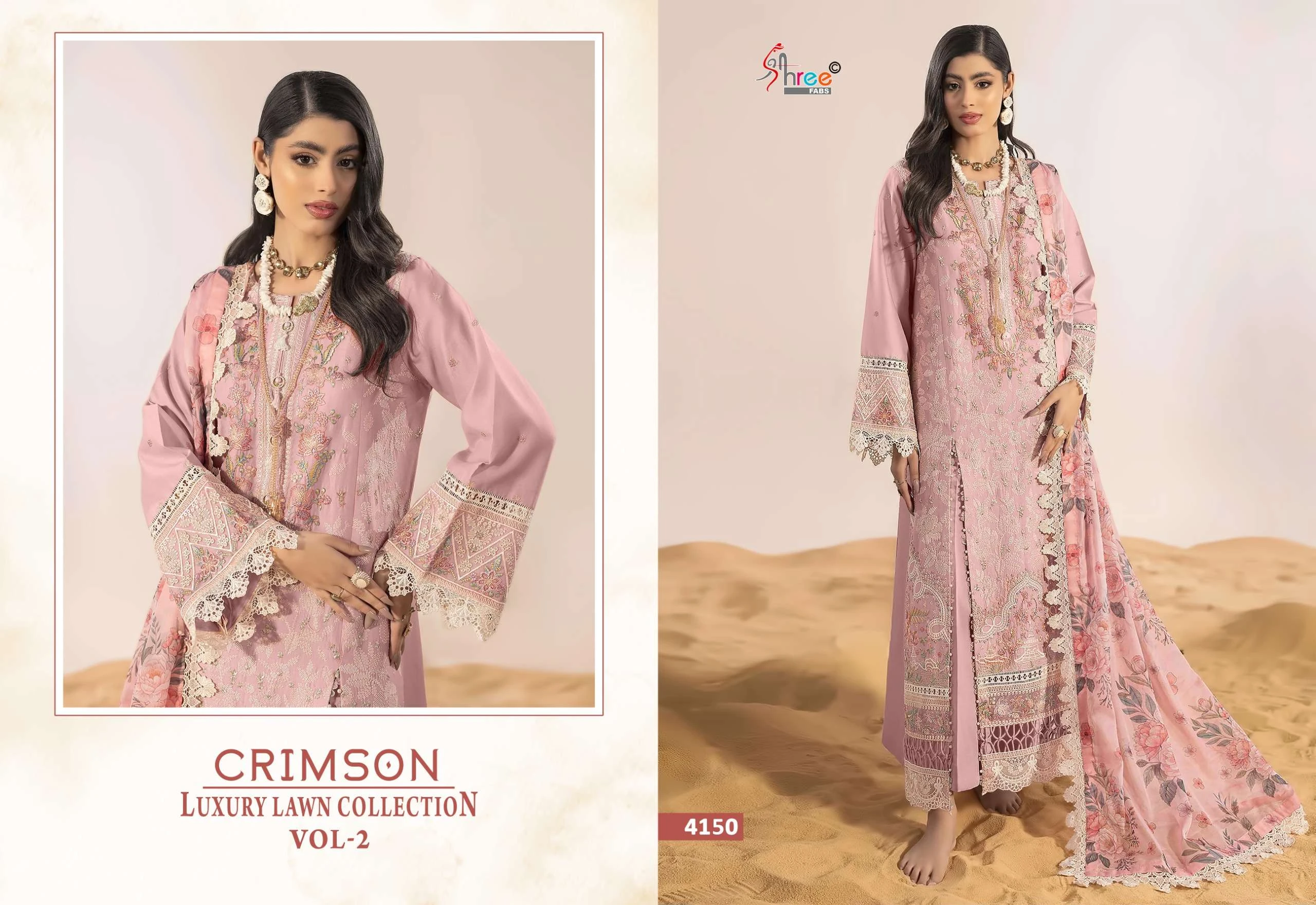 Shree Fab Crimson Luxury Lawn Collection Vol 2 - Image 2