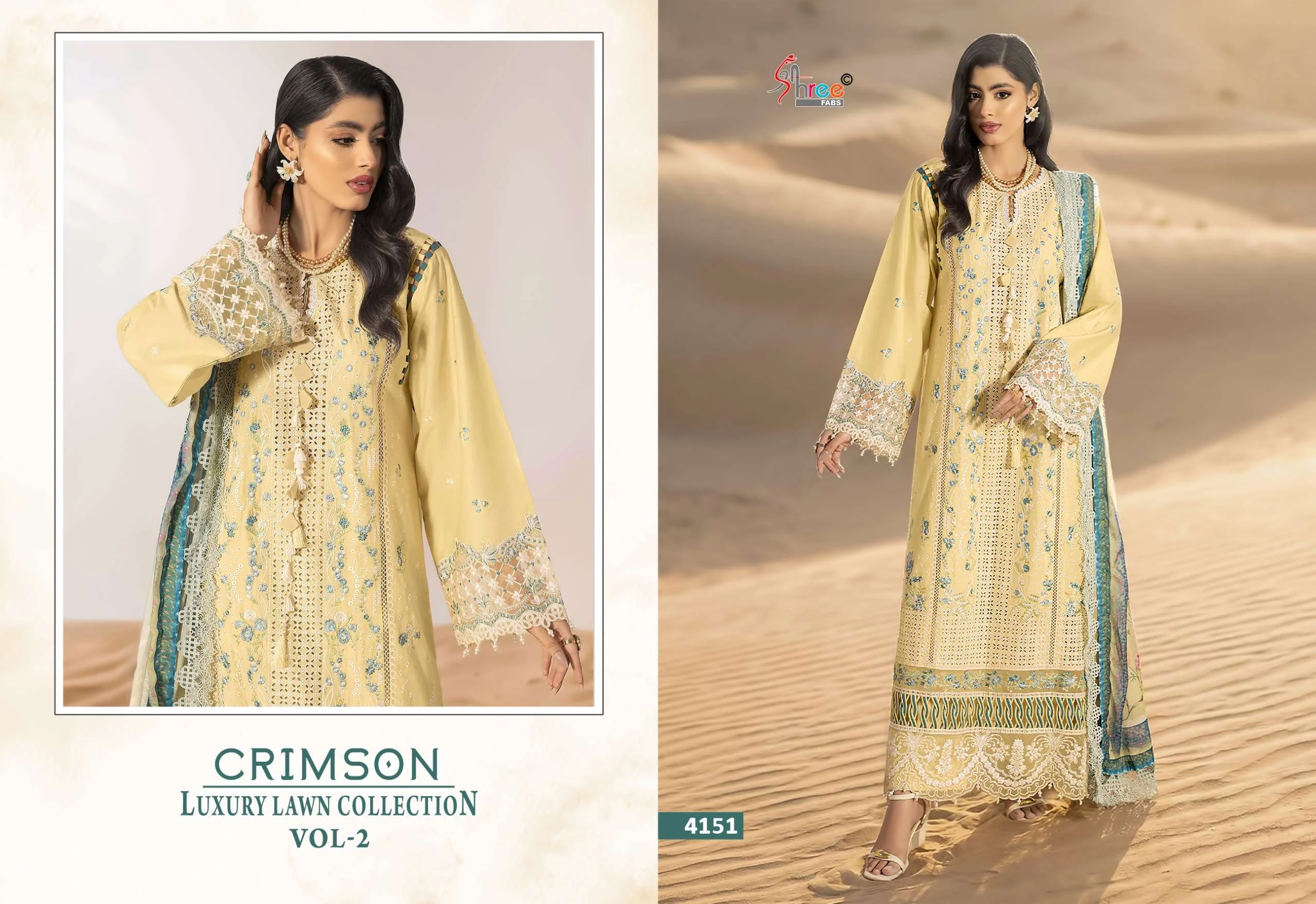 Shree Fab Crimson Luxury Lawn Collection Vol 2 - Image 3