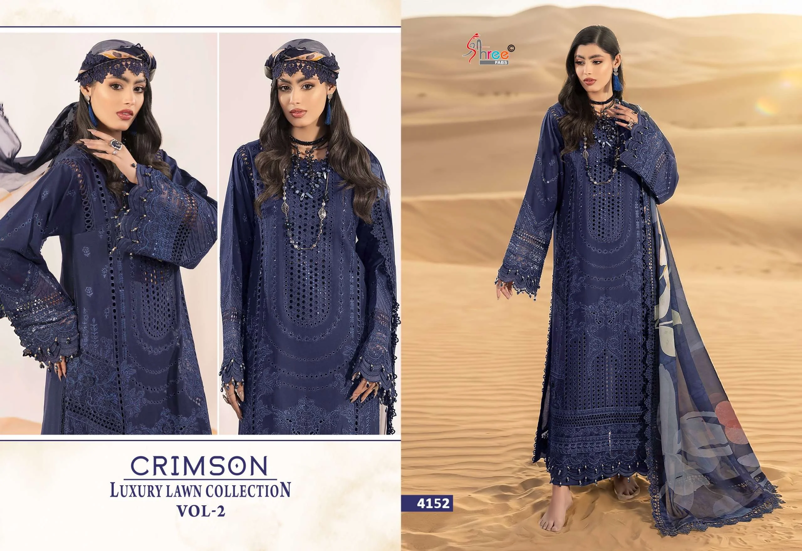 Shree Fab Crimson Luxury Lawn Collection Vol 2 - Image 4