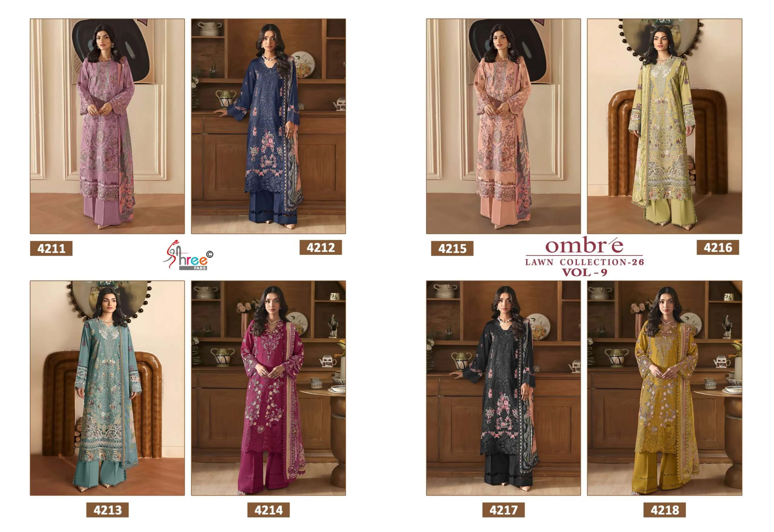 Shree Fab Ombre Lawn Collection Vol 9 - Image 9