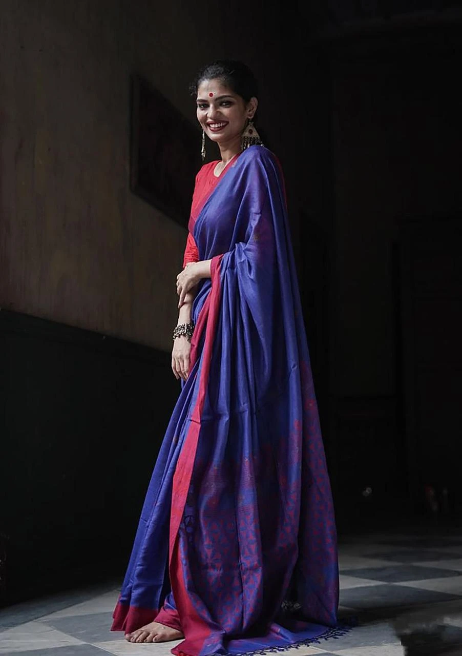 Soft Silk 5065 Linen Slab Weaving Worked Saree Collection - Image 2