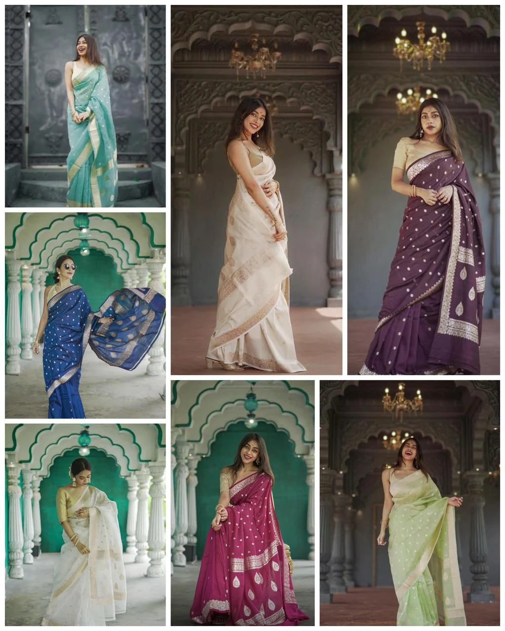 Soft Silk 6040 Linen Slab Weaving Worked Fancy Saree Collection - Image 7