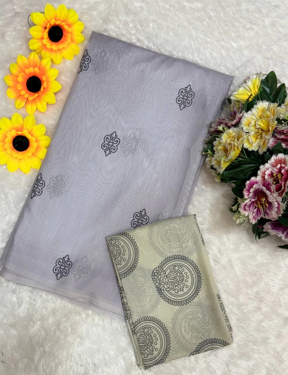 St D No 01 Mul Mul Cotton Digital Printed Saree Collection - Image 2