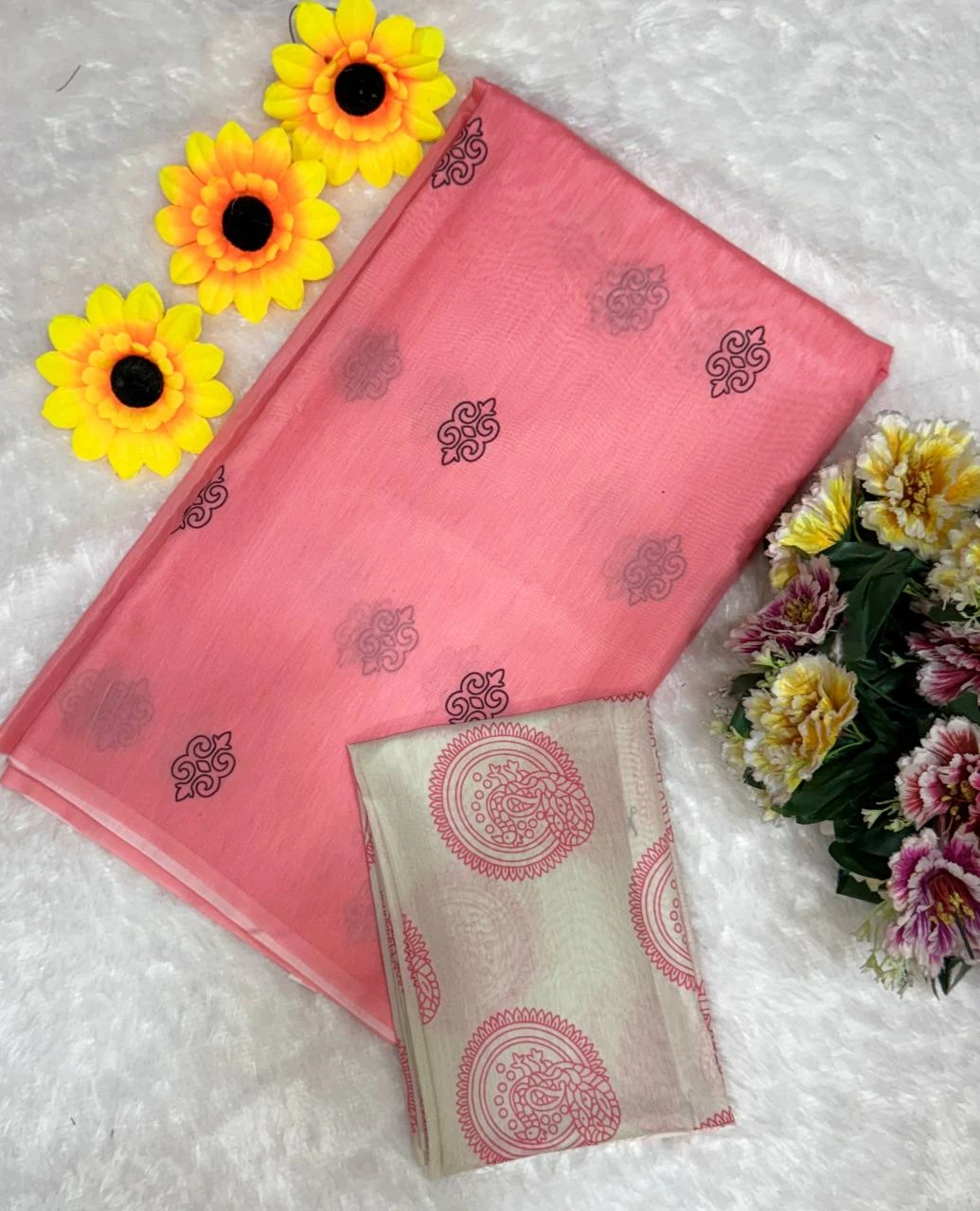 St D No 01 Mul Mul Cotton Digital Printed Saree Collection - Image 3