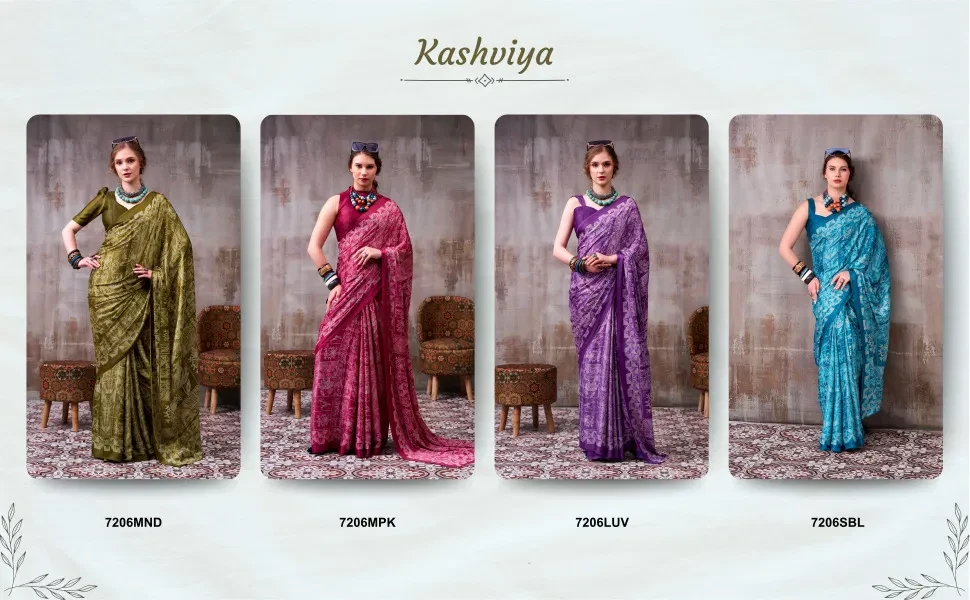 Taraa Kashviya Vol 1 Satin Silk Printed Saree Collection - Image 10