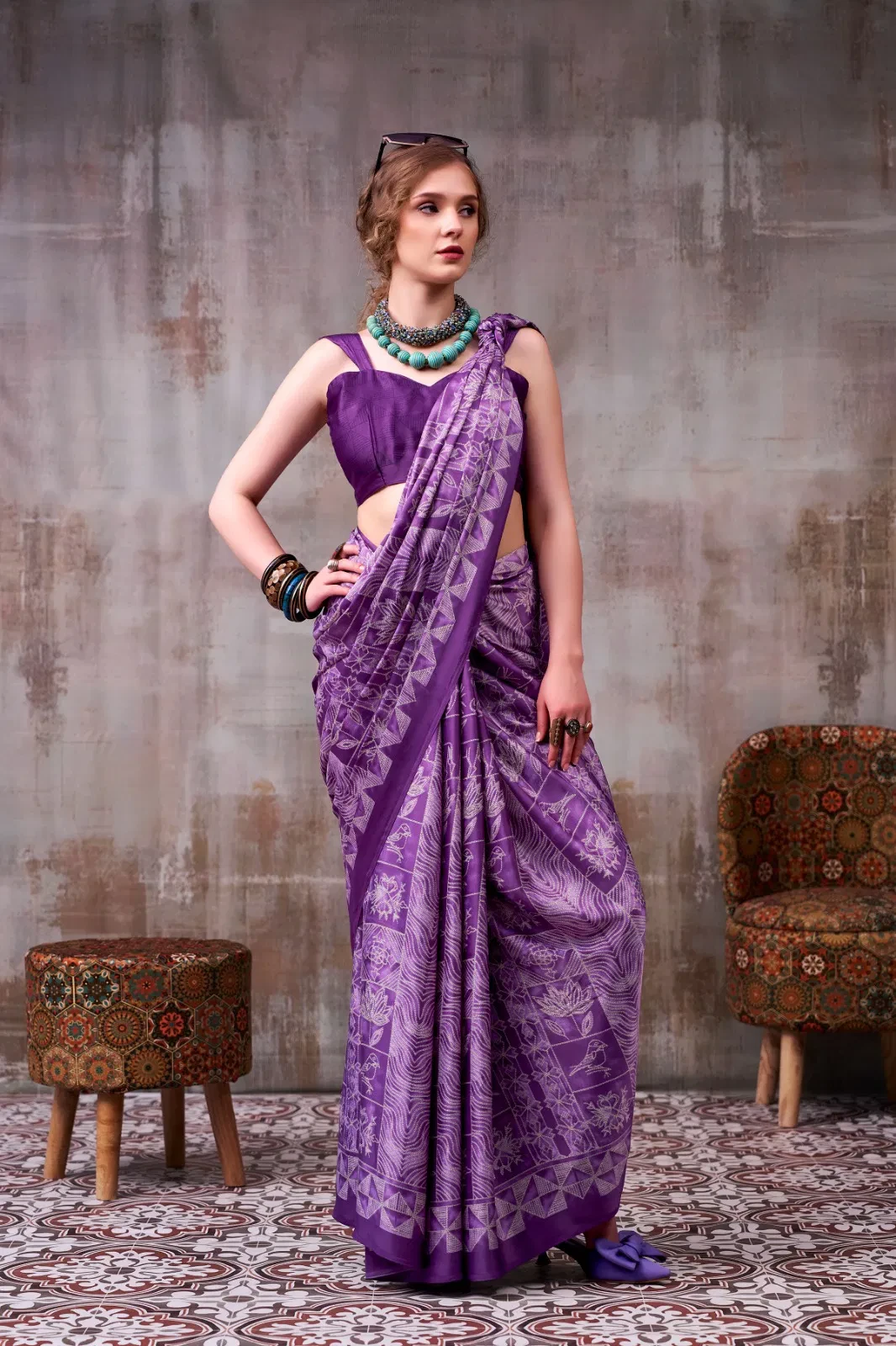 Taraa Kashviya Vol 1 Satin Silk Printed Saree Collection - Image 3