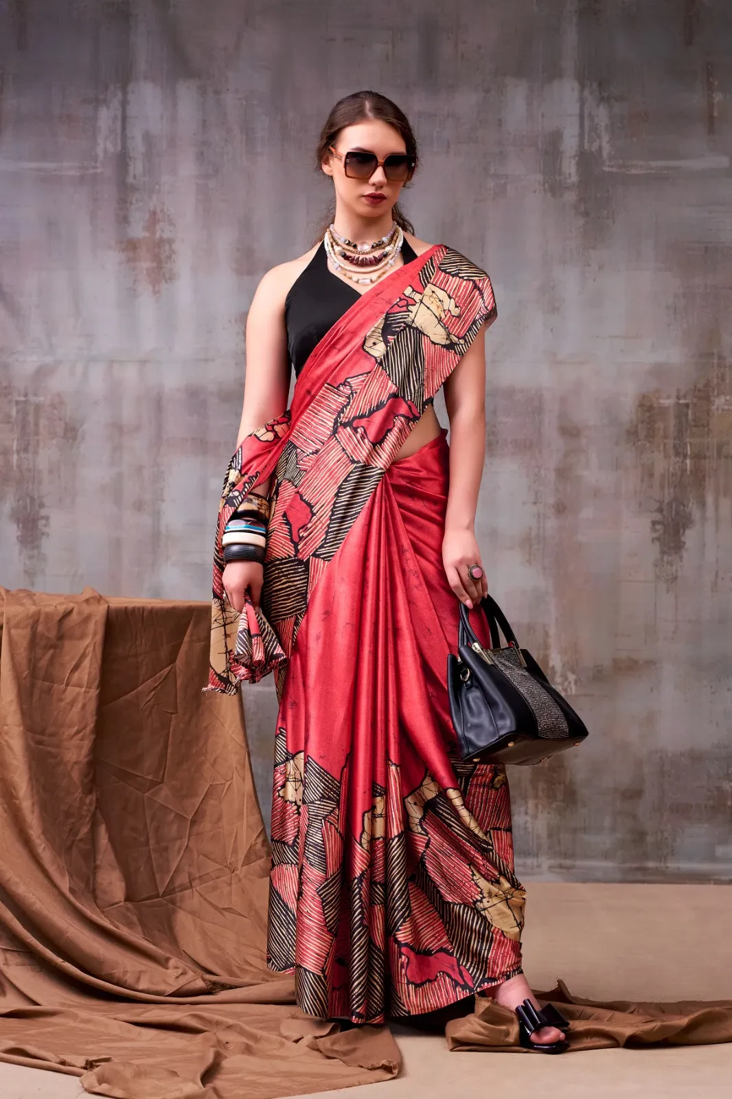 Taraa L 7012 Satin Silk Printed Party Wear Fancy Saree Collection - Image 2