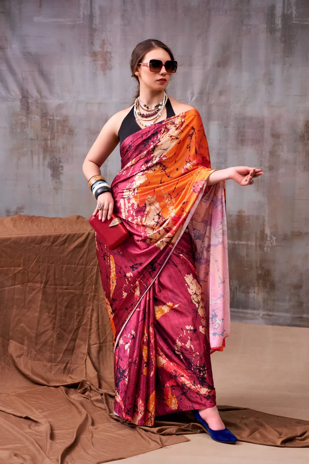 Taraa L 7012 Satin Silk Printed Party Wear Fancy Saree Collection - Image 4