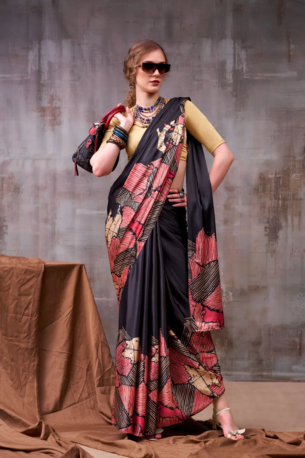 Taraa L 7012 Satin Silk Printed Party Wear Fancy Saree Collection - Image 5