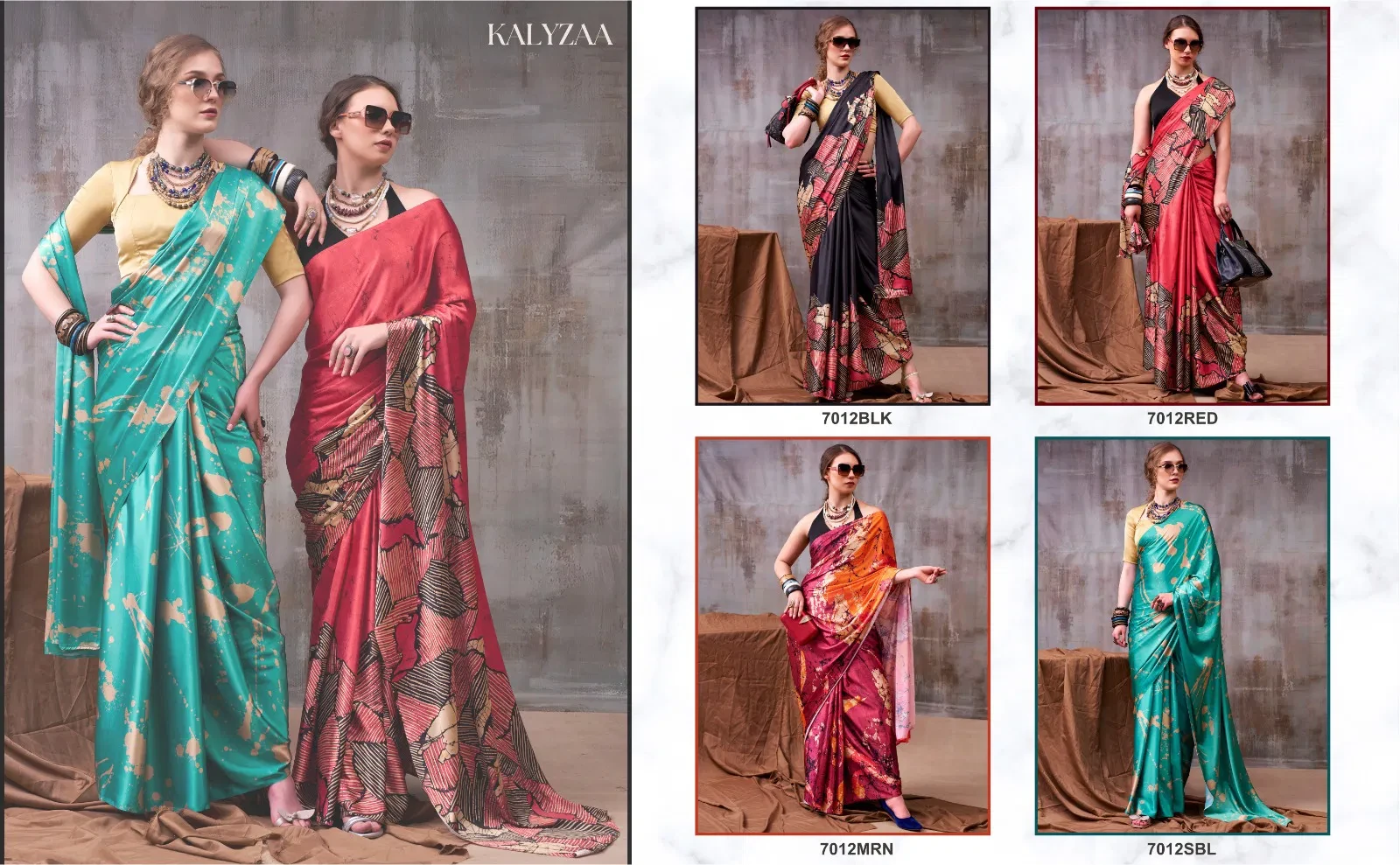 Taraa L 7012 Satin Silk Printed Party Wear Fancy Saree Collection - Image 6