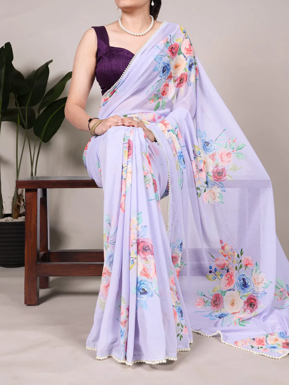 Taraa Nira Vol 1 Weightless Marbal Floral Printed Saree Collection - Image 3