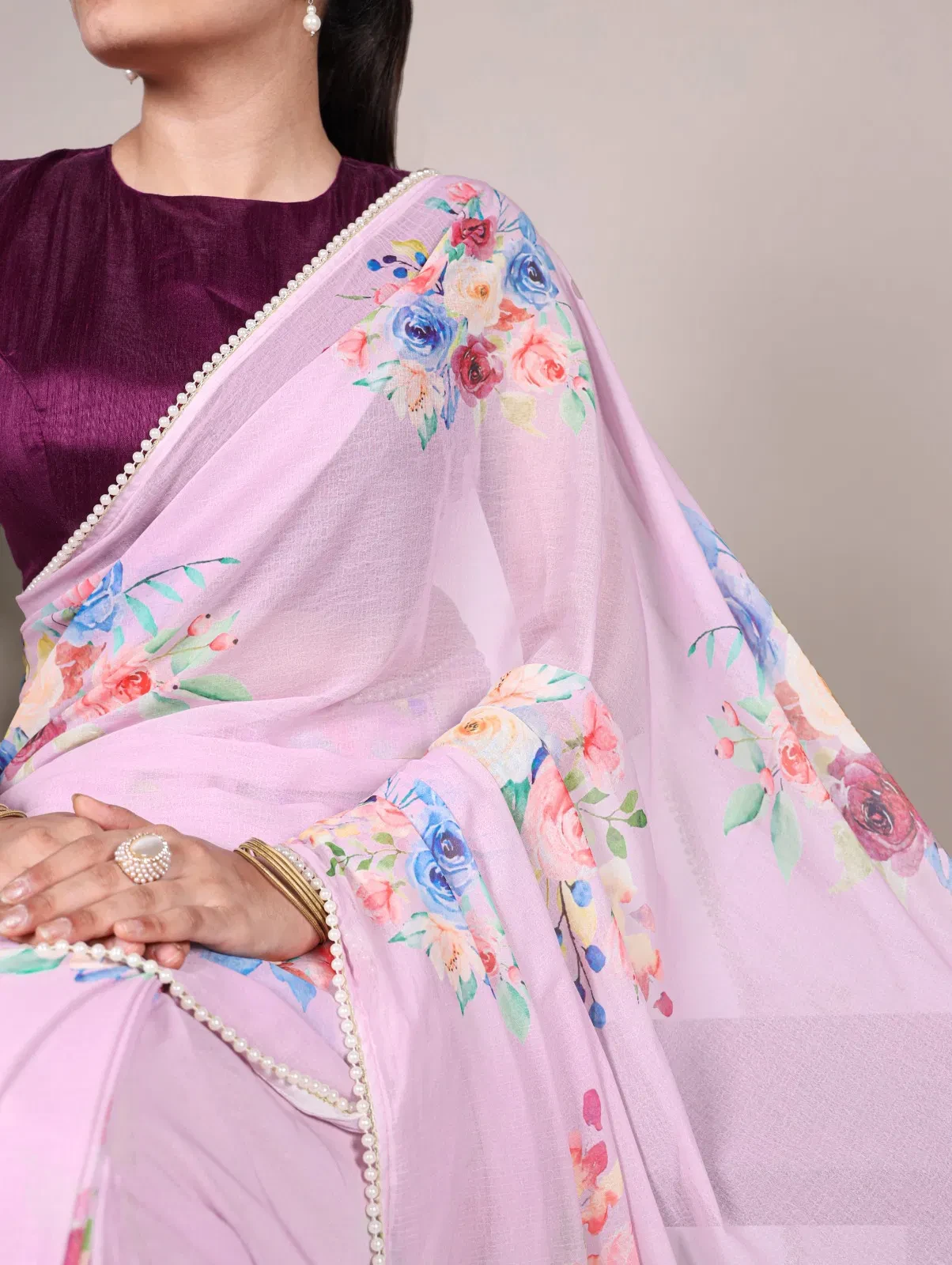 Taraa Nira Vol 1 Weightless Marbal Floral Printed Saree Collection - Image 6