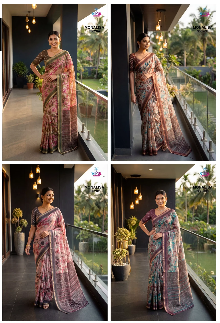 Vipul Monalisa 35620 a to D Mal Cotton Saree Collection - Image 6