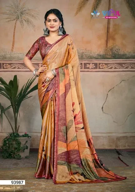 Vipul Venice Shimmer Printed Fancy Saree Collection
