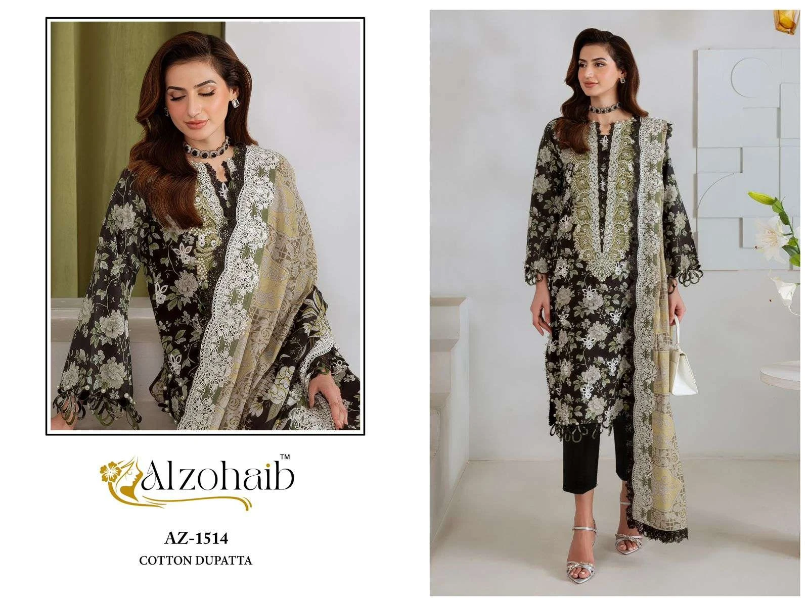 Al zohaib nazakat Vol 1 karachi readymade kurti pant with dupatta