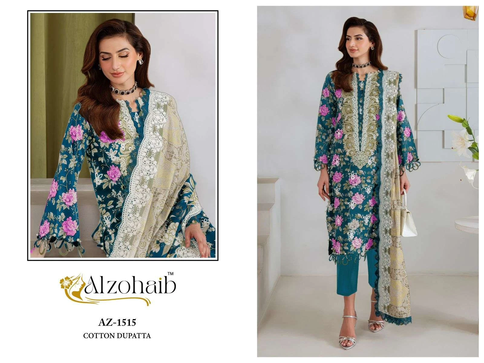 Al zohaib nazakat Vol 1 karachi readymade kurti pant with dupatta