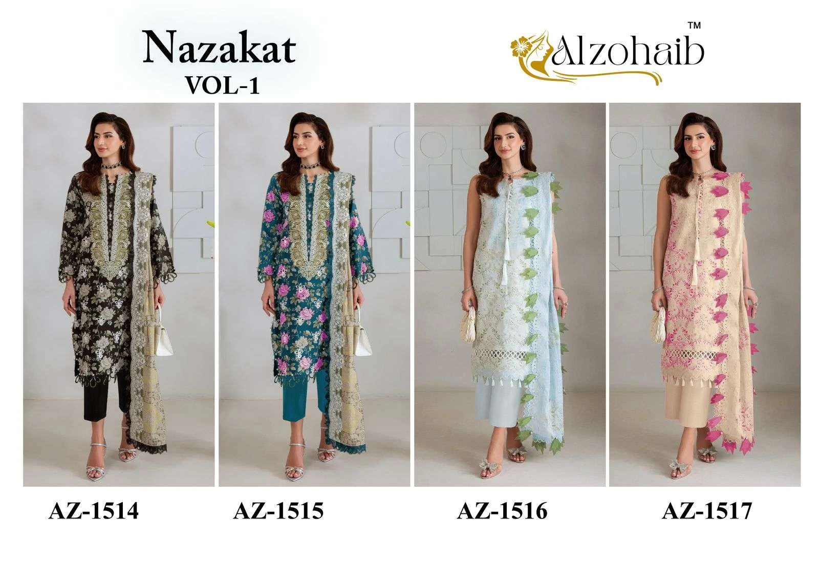 Al zohaib nazakat Vol 1 karachi readymade kurti pant with dupatta