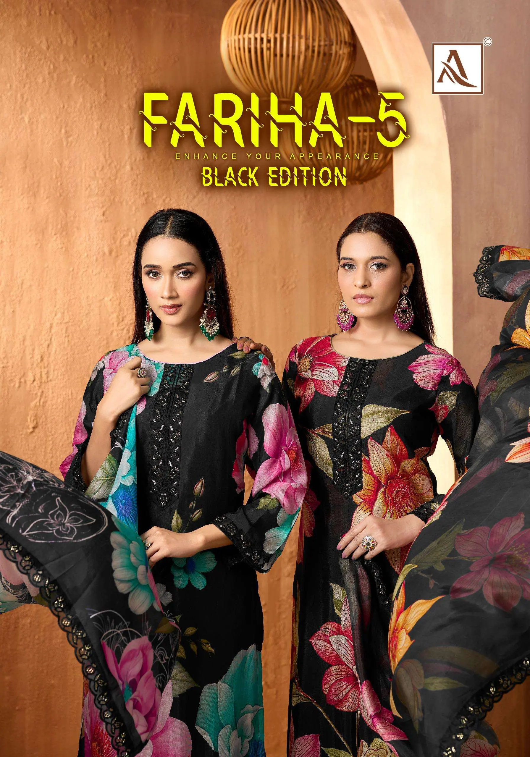 Alok Suits Fariha Blak Edition Vol 5