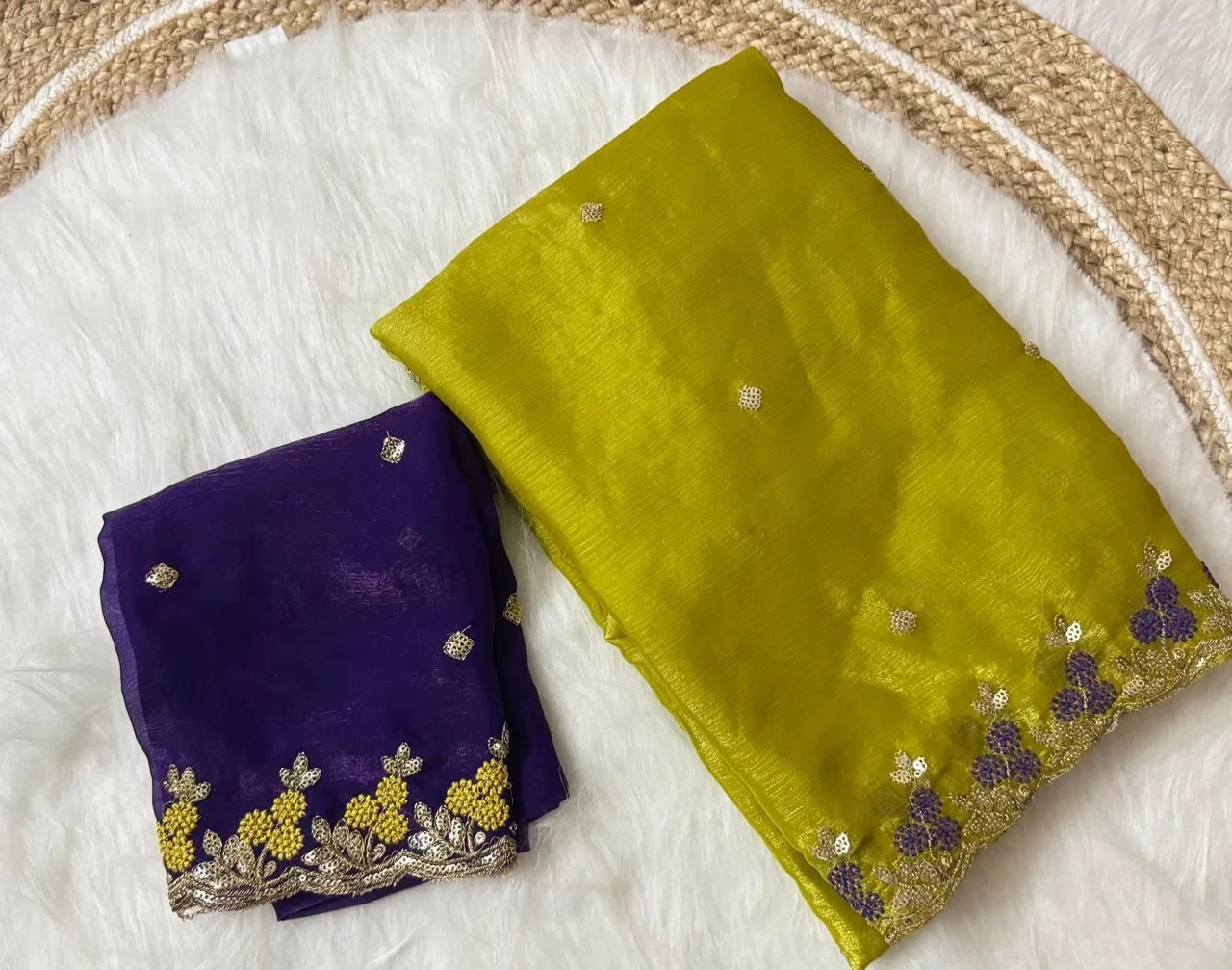 Anguri Ah Frendy Chiffon Floral Embroidered Saree Collection