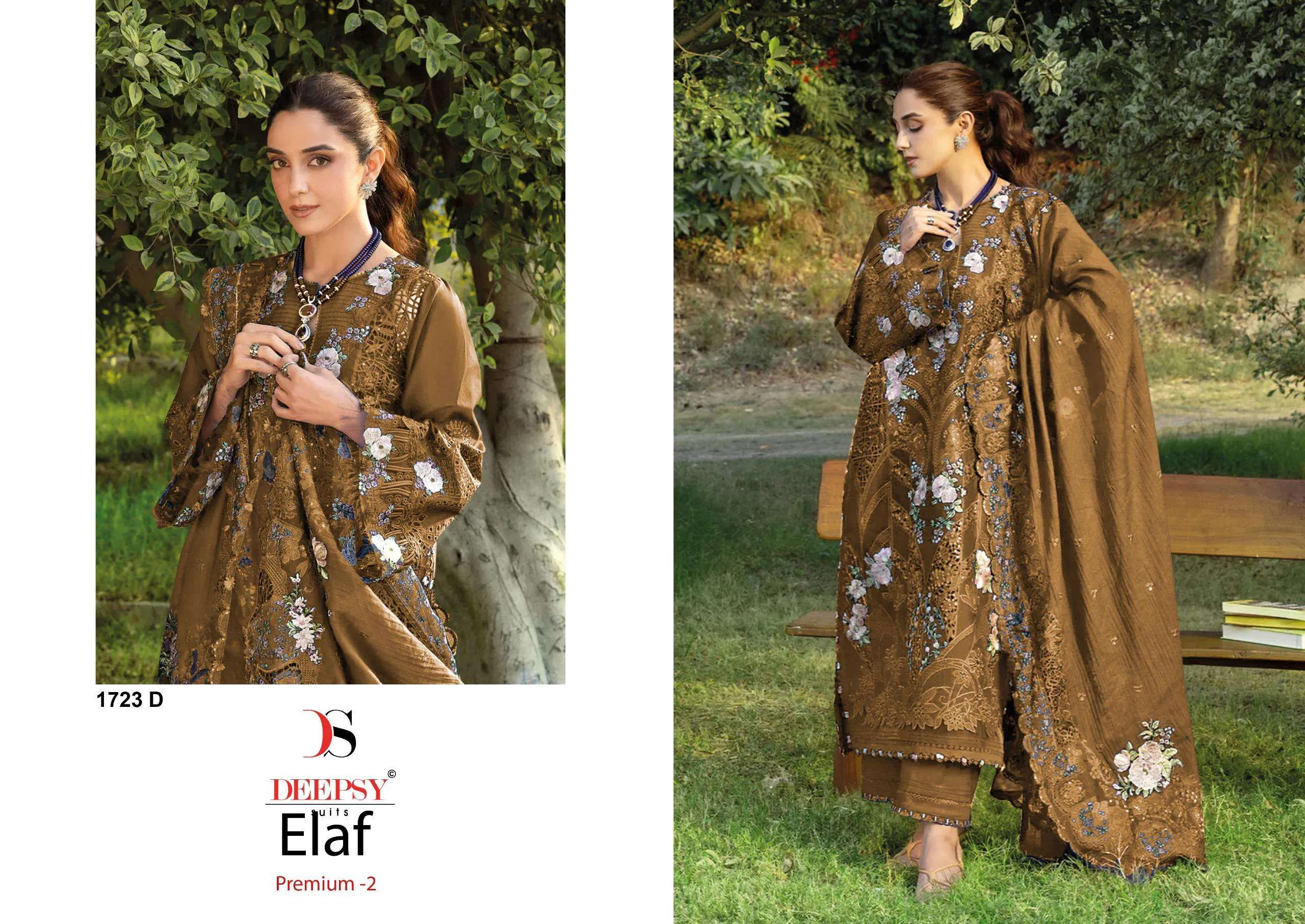 Deepsy Suits Elaf Premium Luxury Lawn Collection Vol 3 Hit Design D No 1723